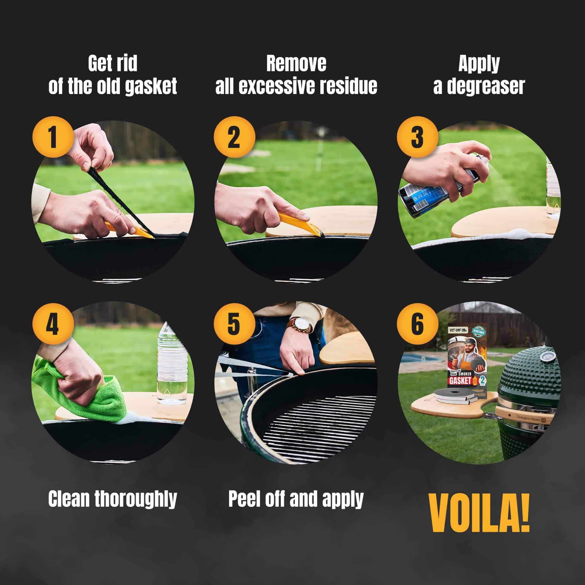 XXL 20 FT Sello de Goma para Ahumador - Gris 1/2�� x 1/8�� - Imagen 6