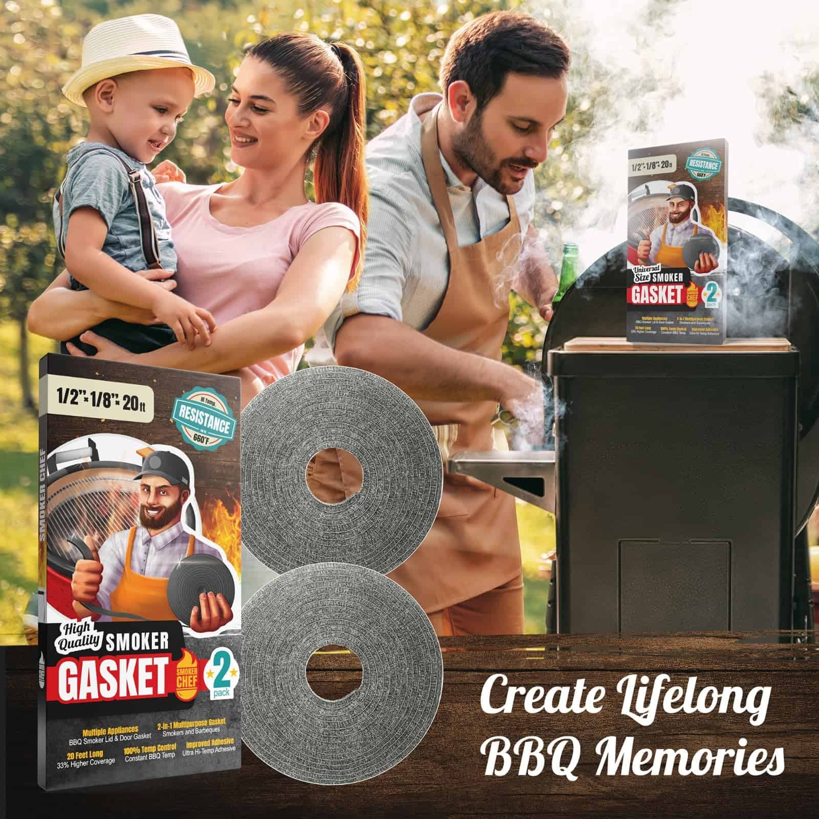 XXL 20 FT Sello de Goma para Ahumador - Gris 1/2�� x 1/8�� - Imagen 7