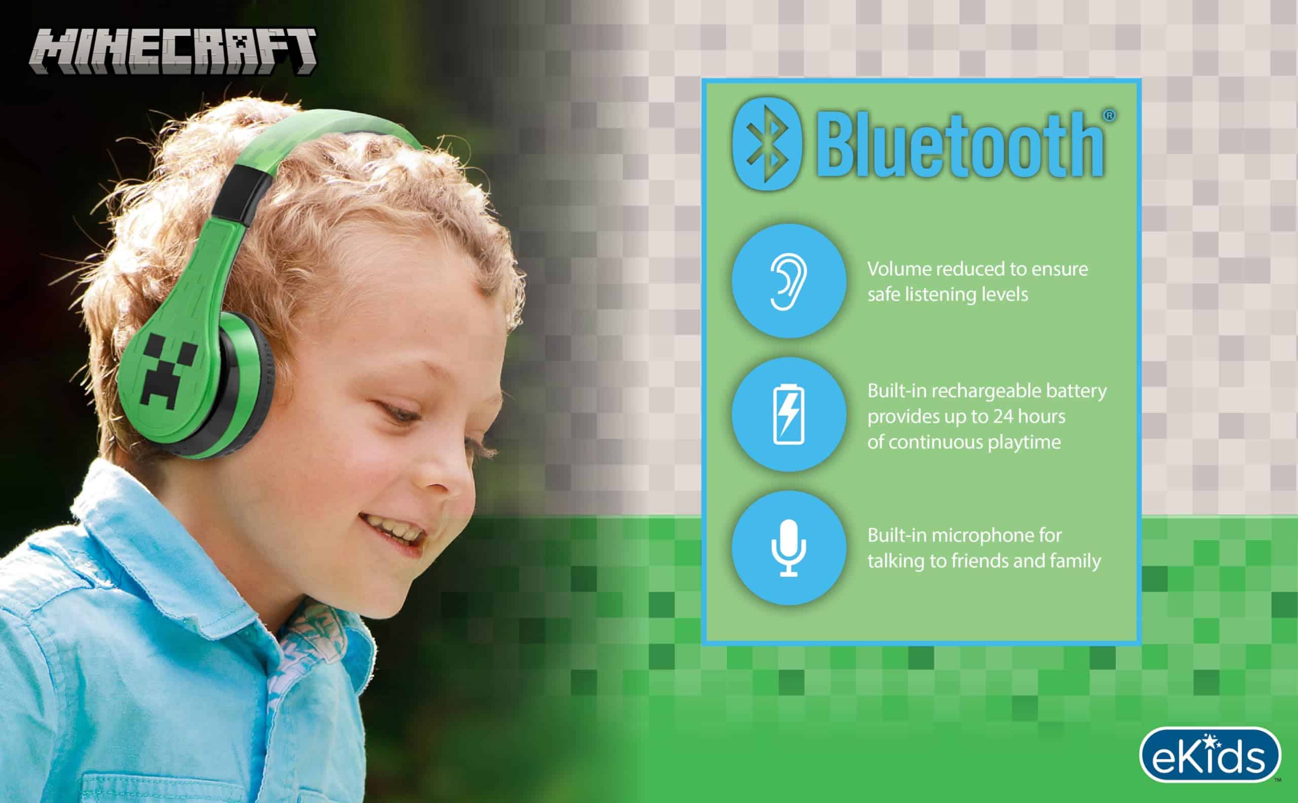 eKids Audífonos Bluetooth para Niños de Minecraft, - Imagen 7
