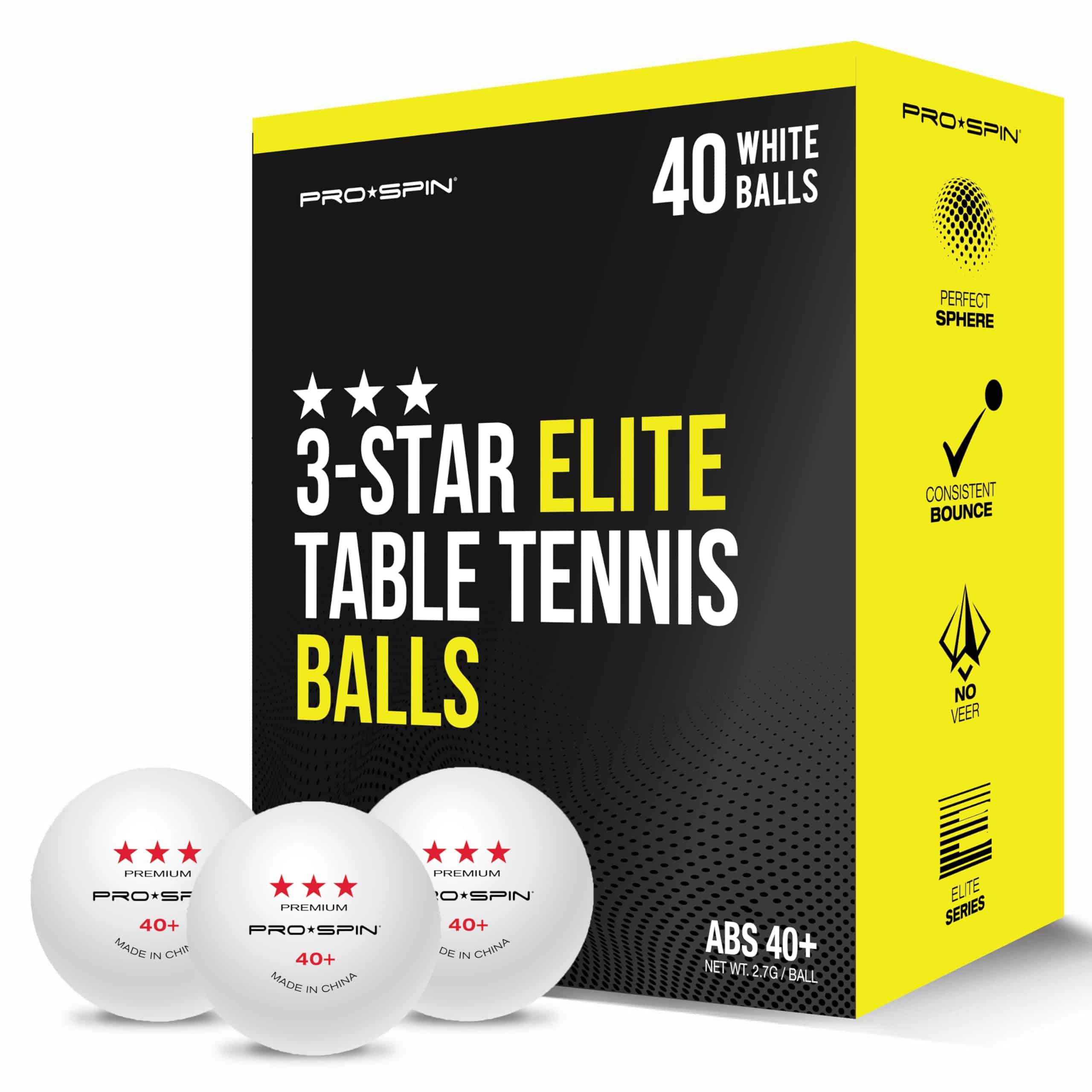 Juego de 40 Pelotas de Ping Pong 3 Estrellas PRO SPIN | Set