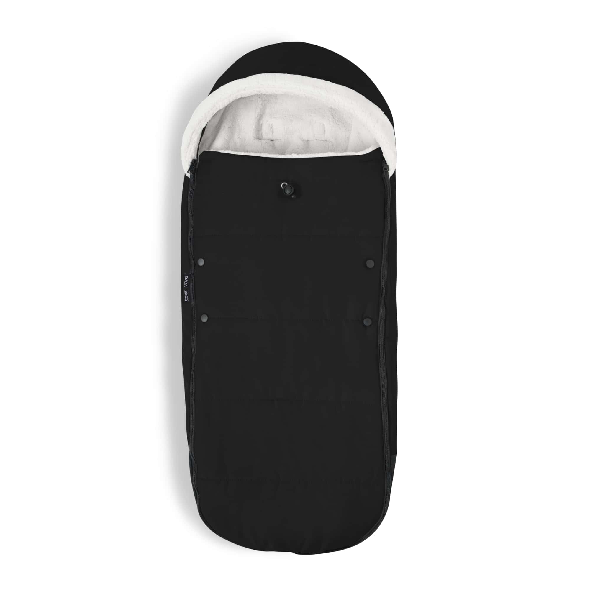 Saco para pies Stokke YOYO, Negro - Forro Sherpa y Capucha