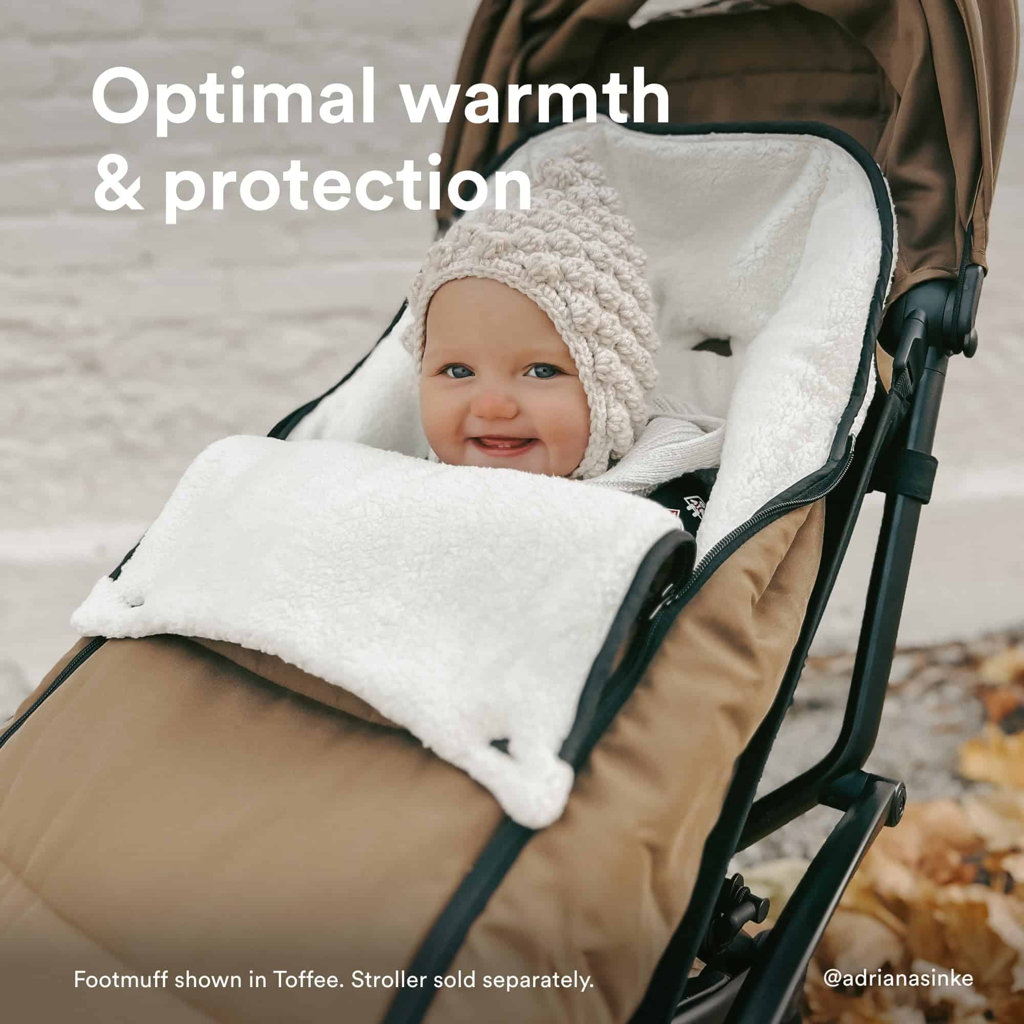 Saco para pies Stokke YOYO, Negro - Forro Sherpa y Capucha - Imagen 3