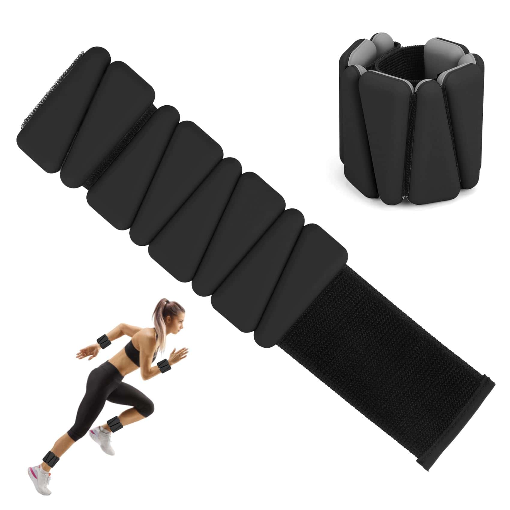 Pesas de muñeca y tobillo Beyoung para -Negro