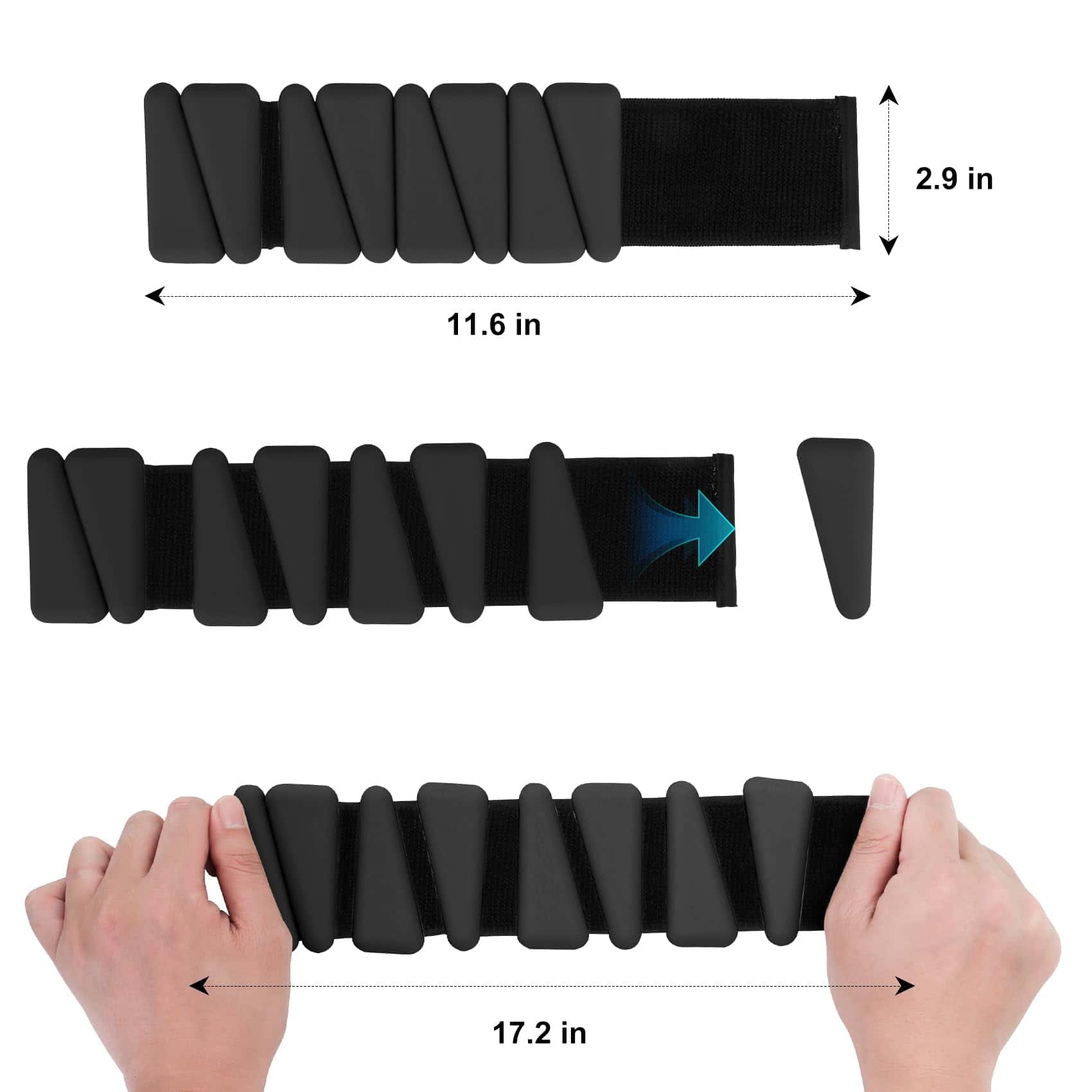 Pesas de muñeca y tobillo Beyoung para -Negro - Imagen 4