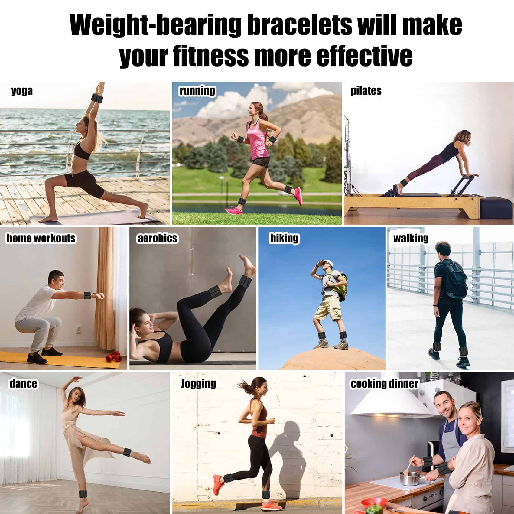 Pesas de muñeca y tobillo Beyoung para -Negro - Imagen 8