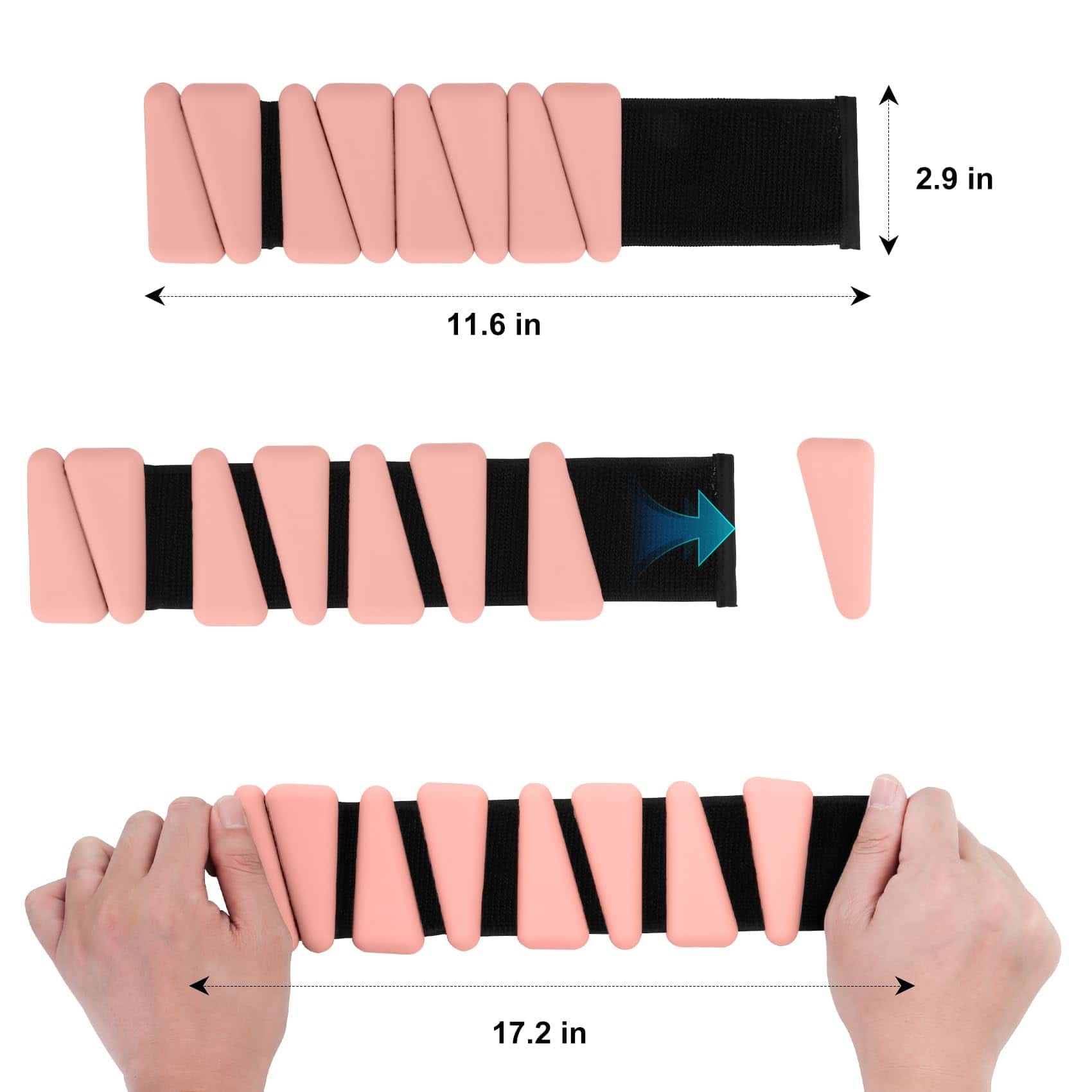 Pesas de muñeca y tobillo Beyoung para -Rosa - Imagen 4