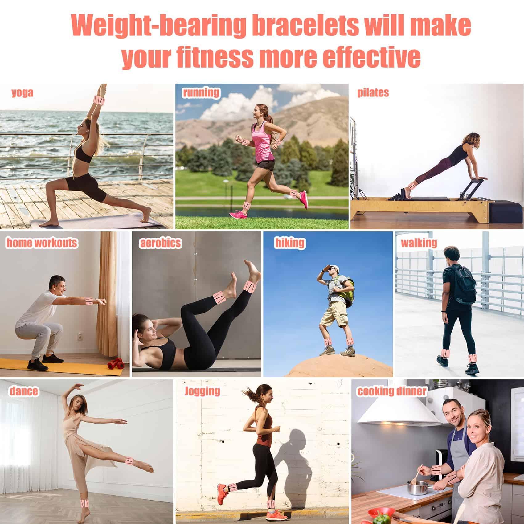 Pesas de muñeca y tobillo Beyoung para -Rosa - Imagen 8