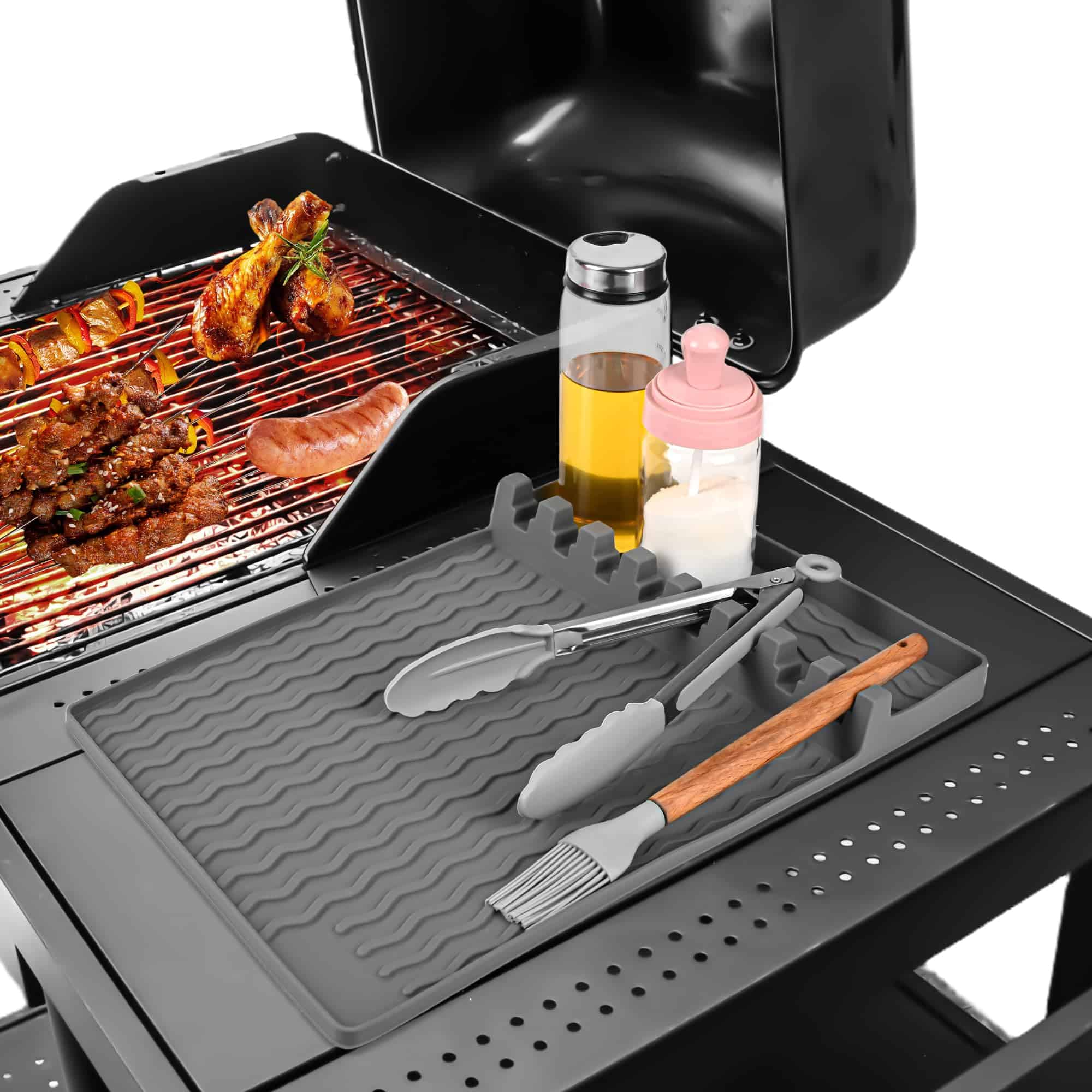Tapete de Silicona para Estante Lateral de Parrilla para