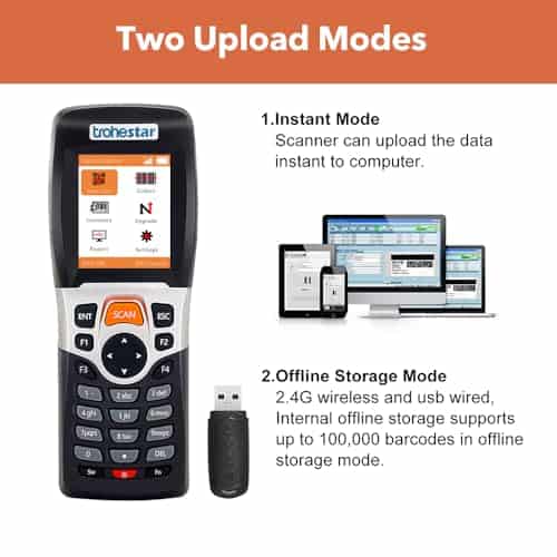 Escáner de códigos de barras inalámbrico - -N4-1D-OR) - Imagen 4