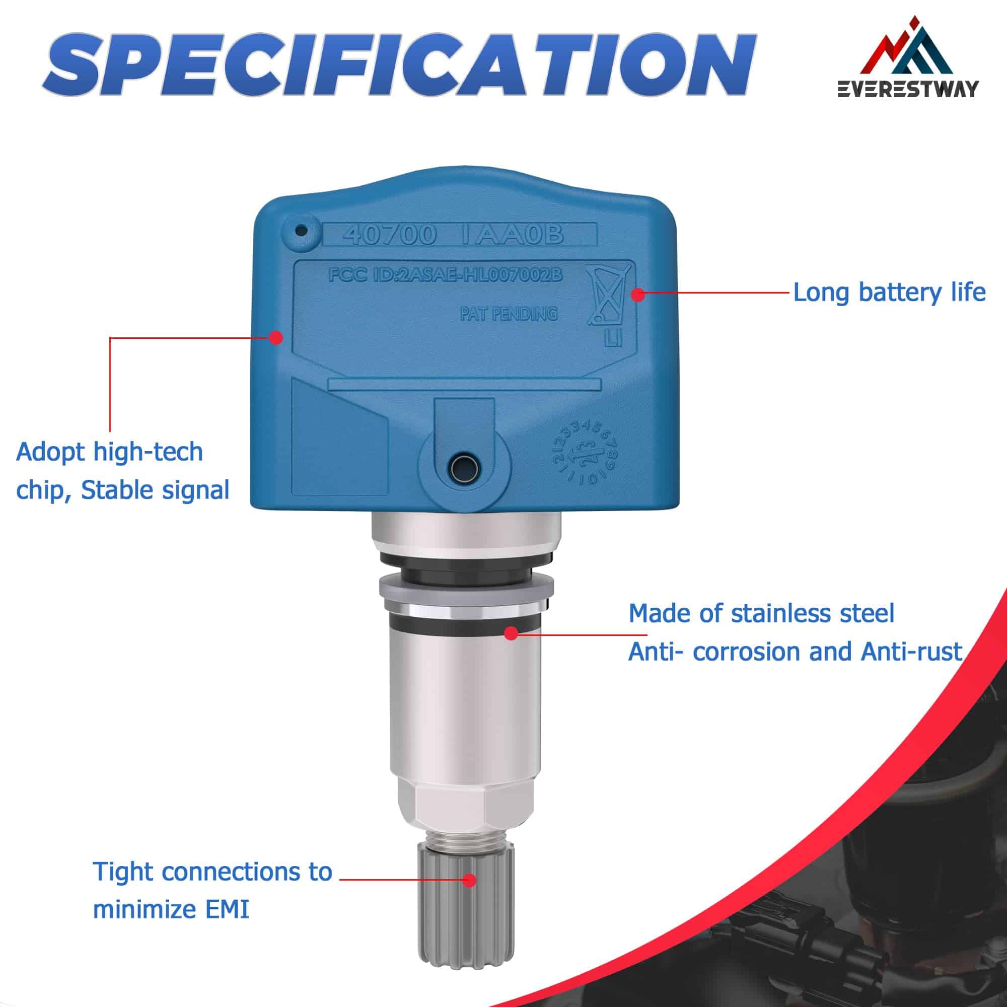 EVERESTWAY TPMS Sistema de Monitoreo de Presión de - Imagen 4