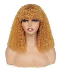 Pelucas de Bob con Flequillo MUPRETTY Bob Corto Rizado 27#