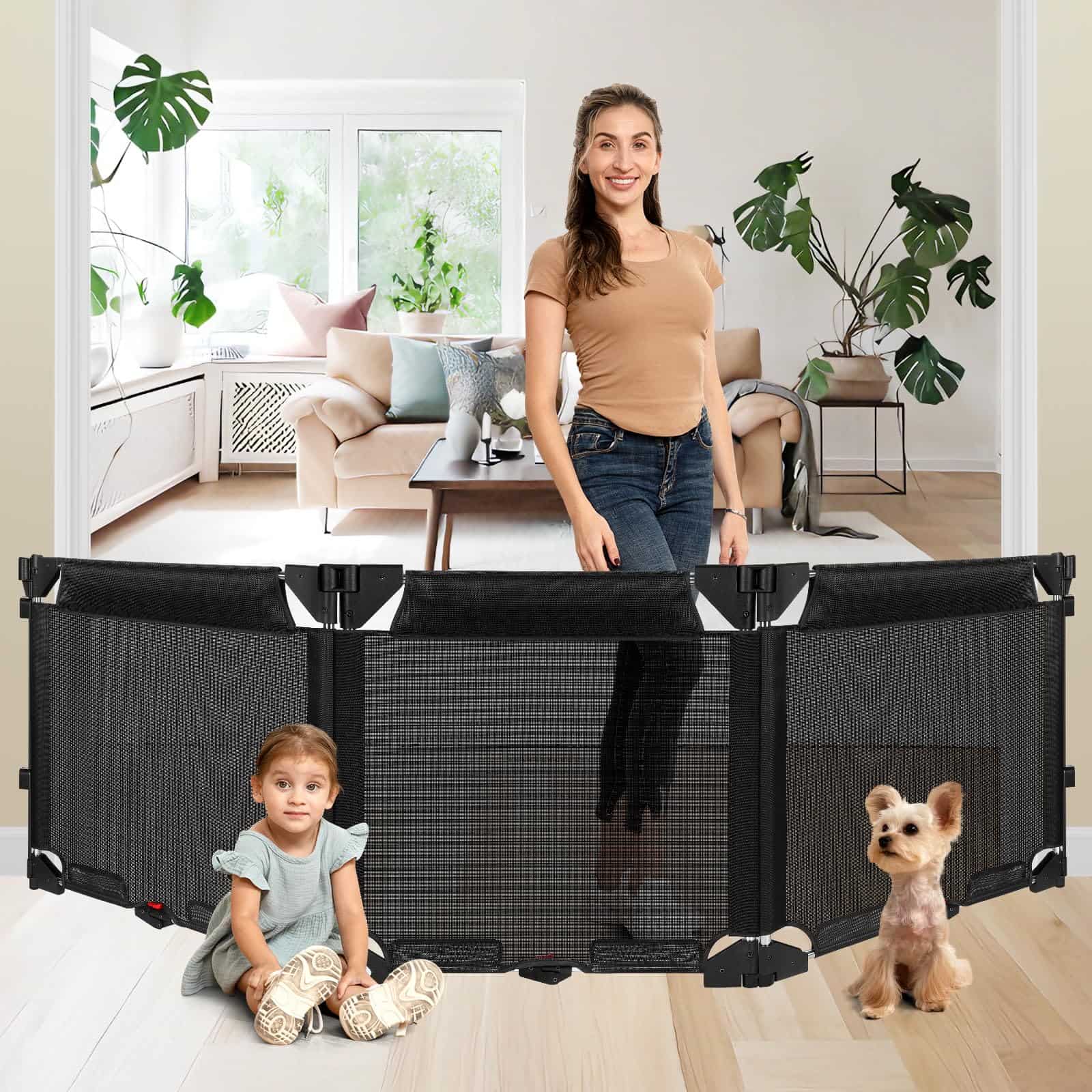 82" Puerta de seguridad extra ancha de 3 paneles plegables