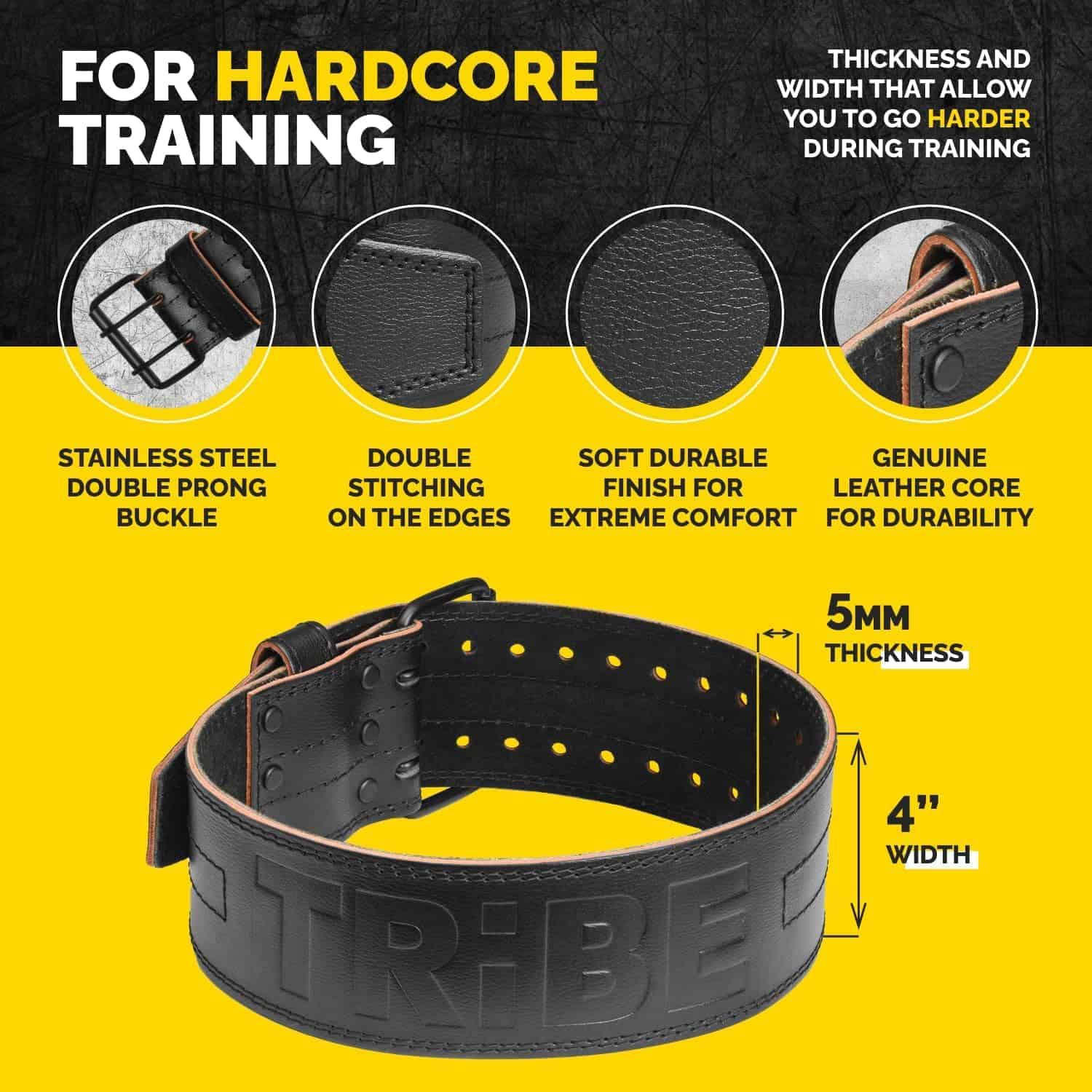 Cinturón de Levantamiento de Pesas Premium -Negro - Imagen 4