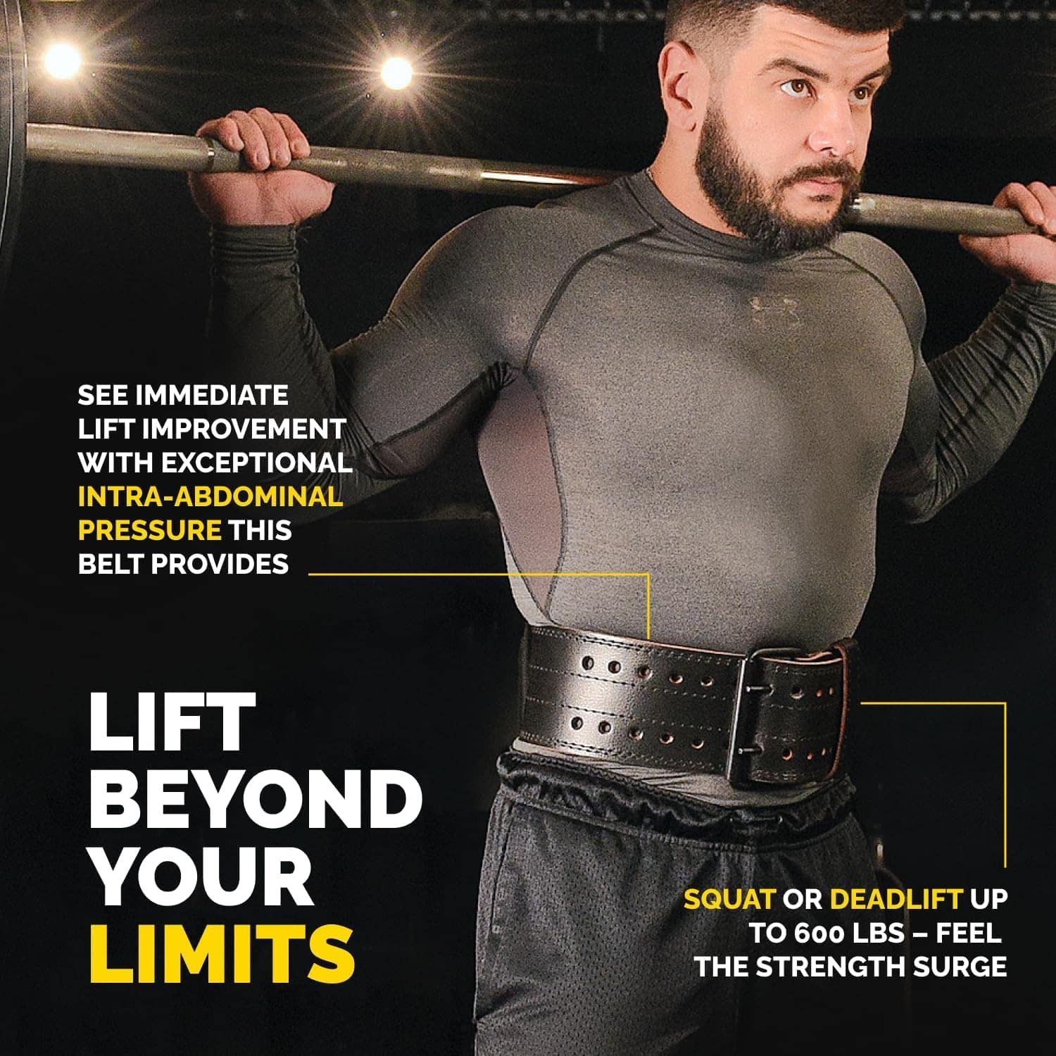 Cinturón de Levantamiento de Pesas Premium -Negro - Imagen 7