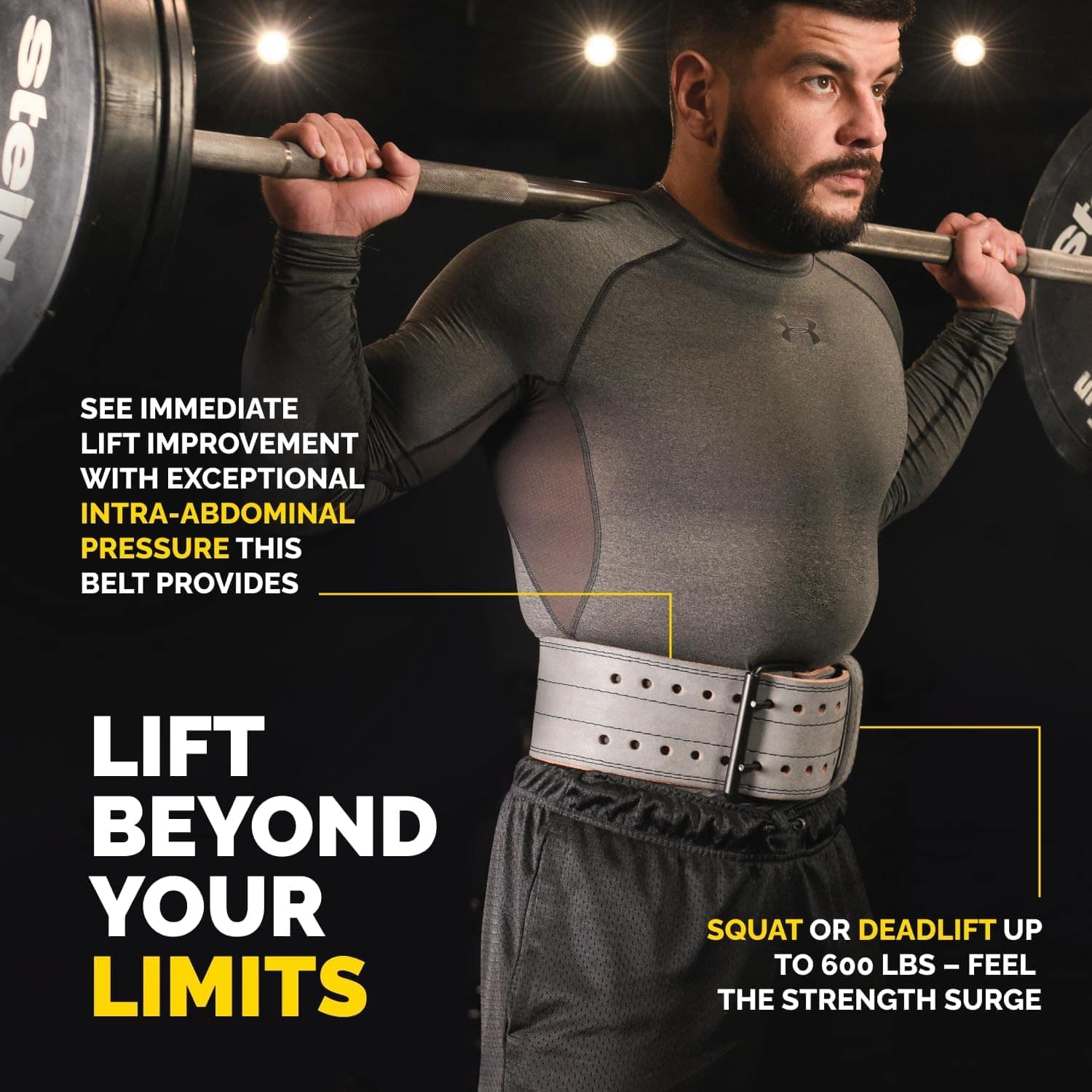 Cinturón de Levantamiento de Pesas -Gris Alcantara - Imagen 6