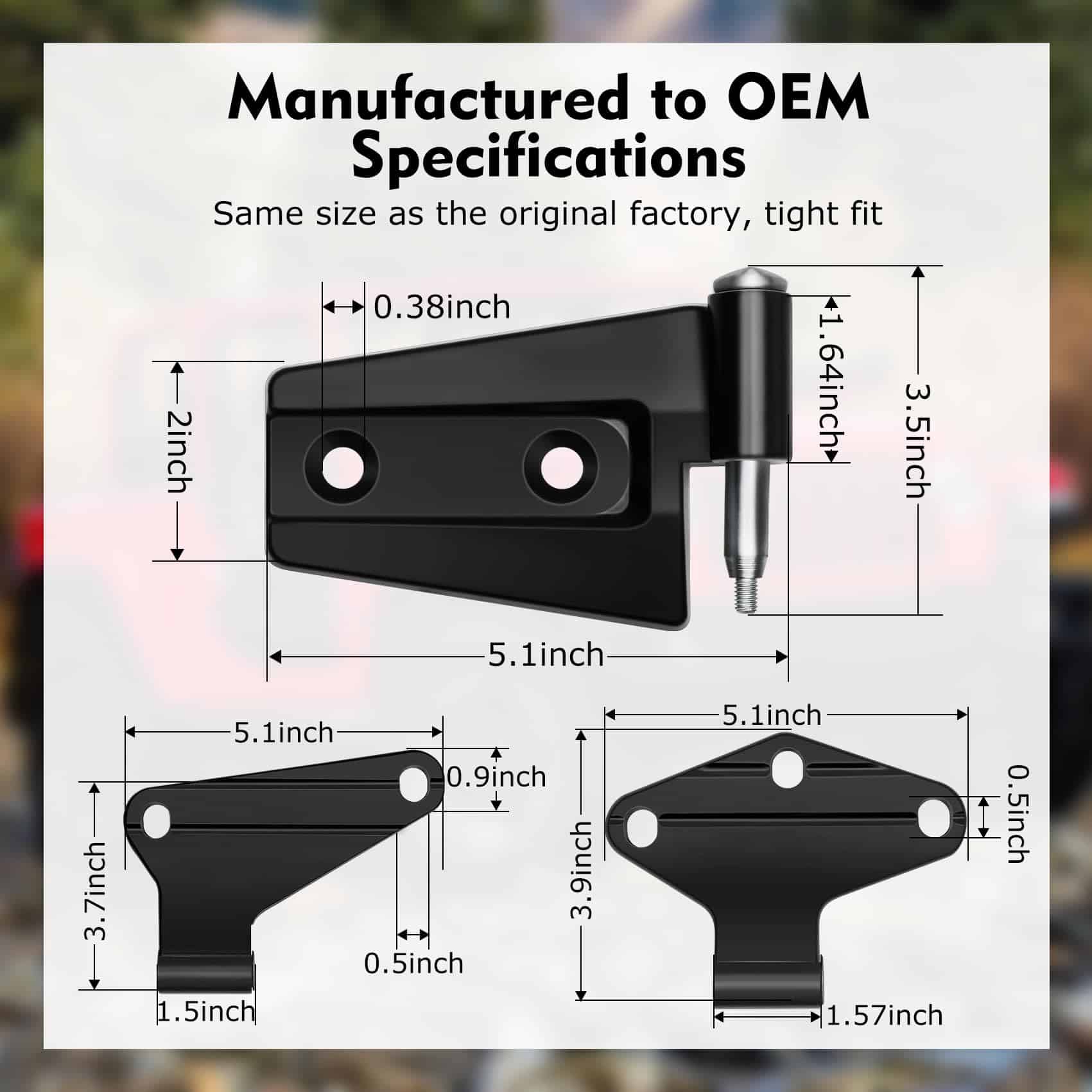 Conjunto de Bisagras para Puerta Jeep Wrangler JK de 2 - Imagen 6