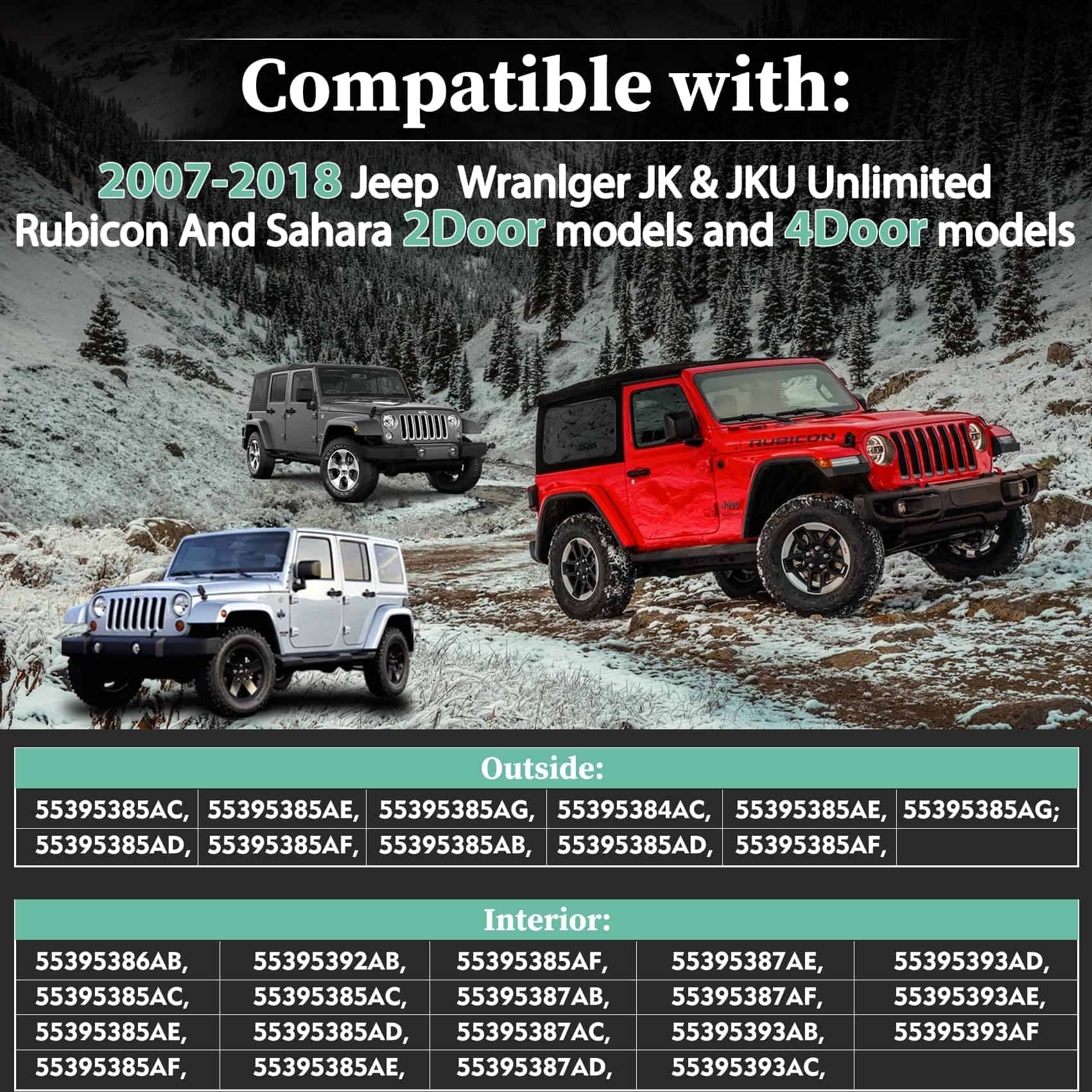 Conjunto de Bisagras para Puerta Jeep Wrangler JK de 2 - Imagen 3