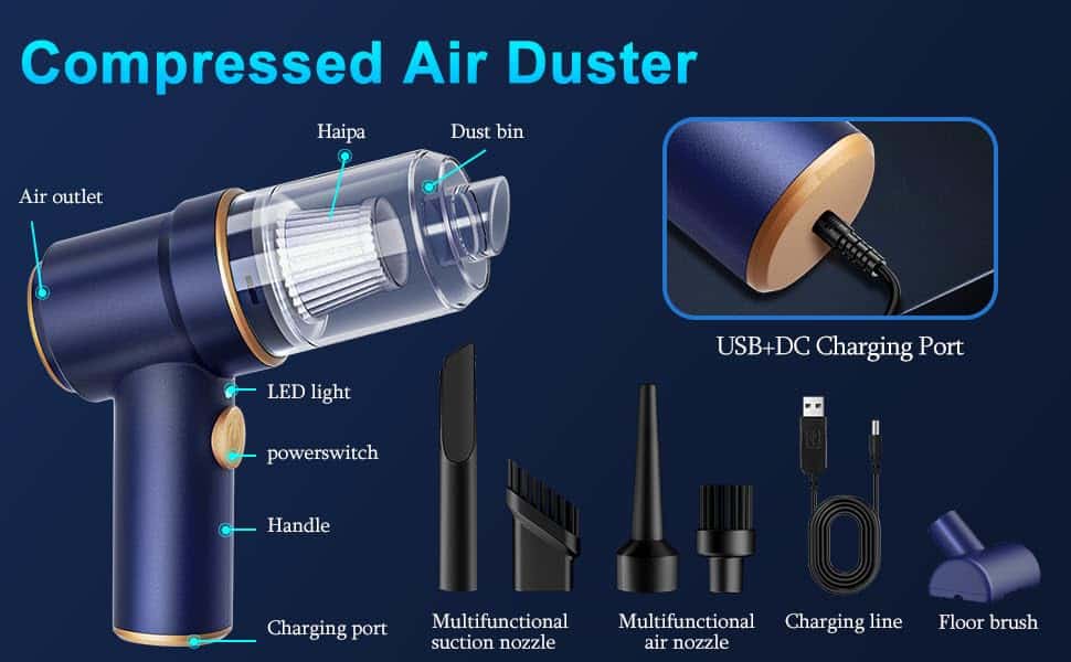 Aspiradora Manual 3 en 1 XBllcyiv, 12000Pa de Alta - Imagen 10