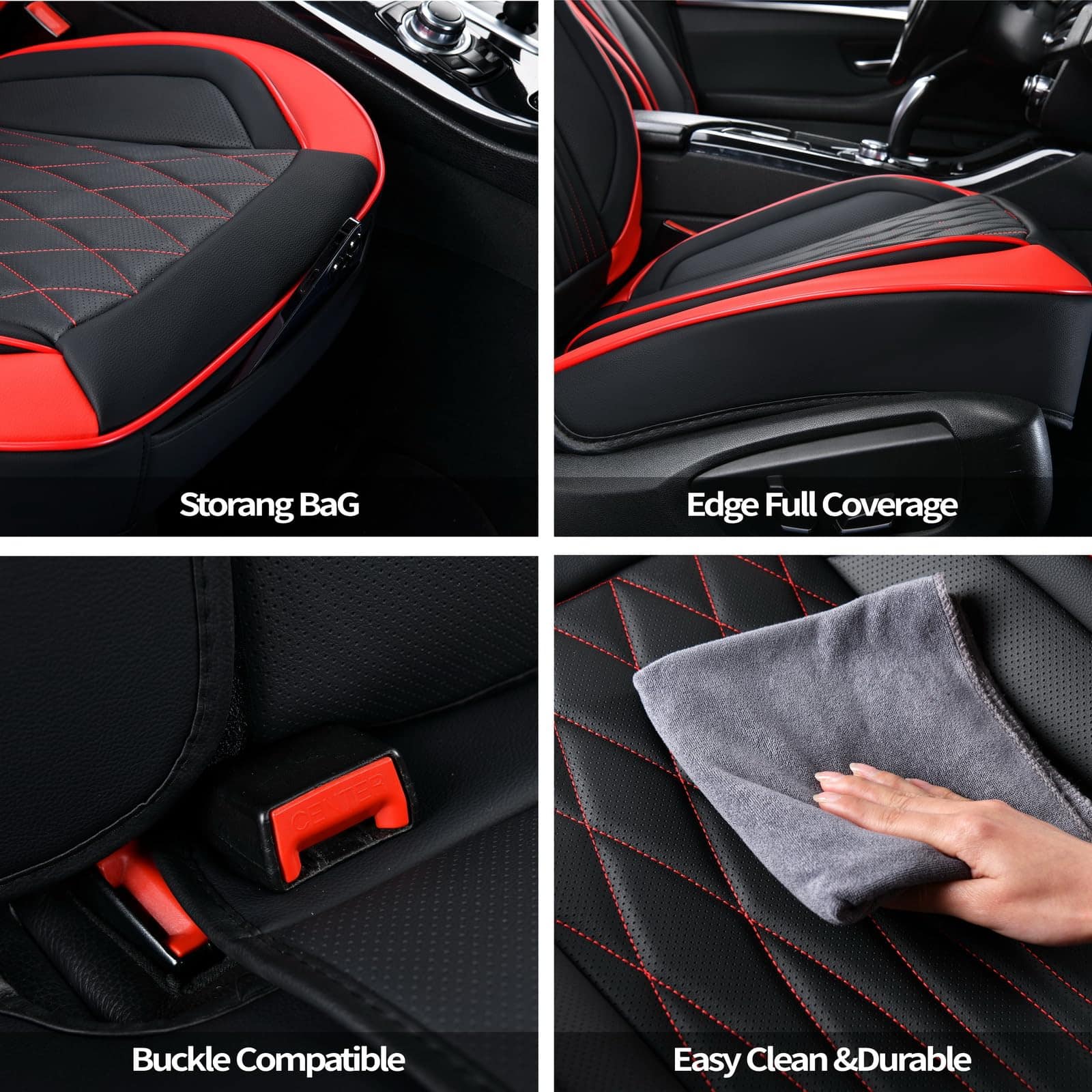 Fundas de Asiento de Coche de Cuero HCDUOGE WAGN Protector - Imagen 4