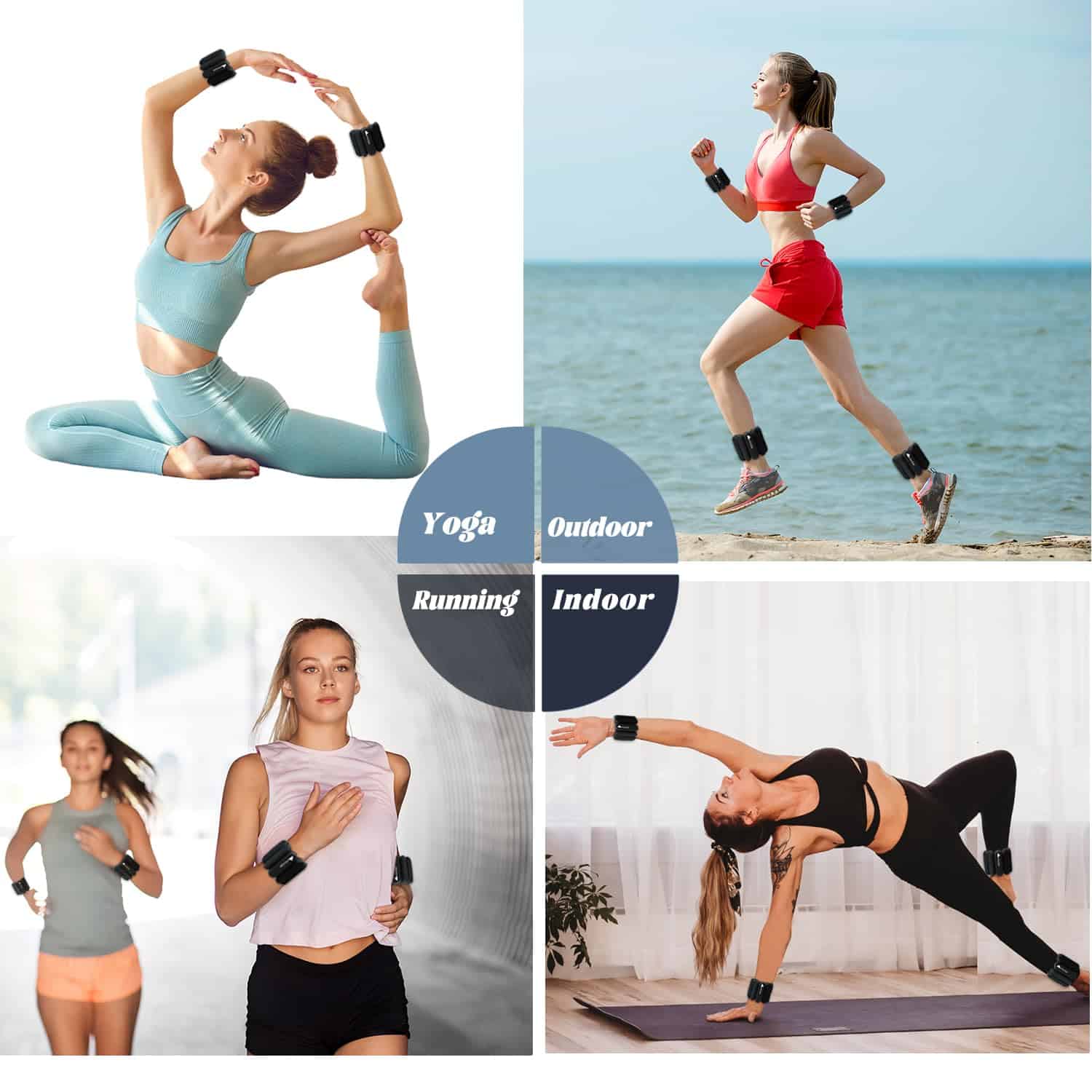 Pesas de Muñeca y Tobillo de 2 Libras para Mujeres - Juego - Imagen 3