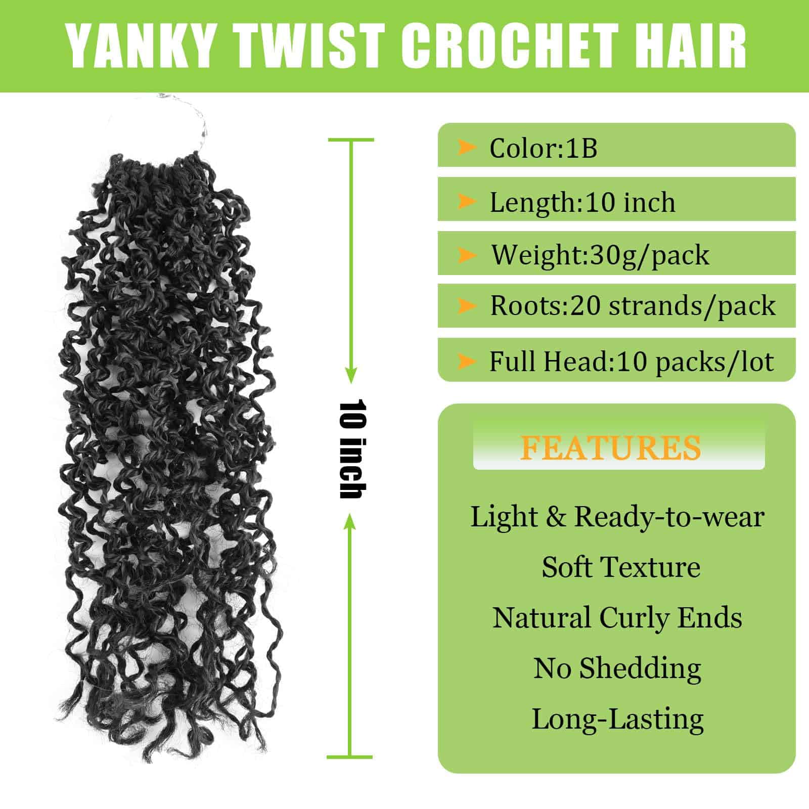 Extensiones de Cabello Yanky Twist Crochet Braids en Color - Imagen 4