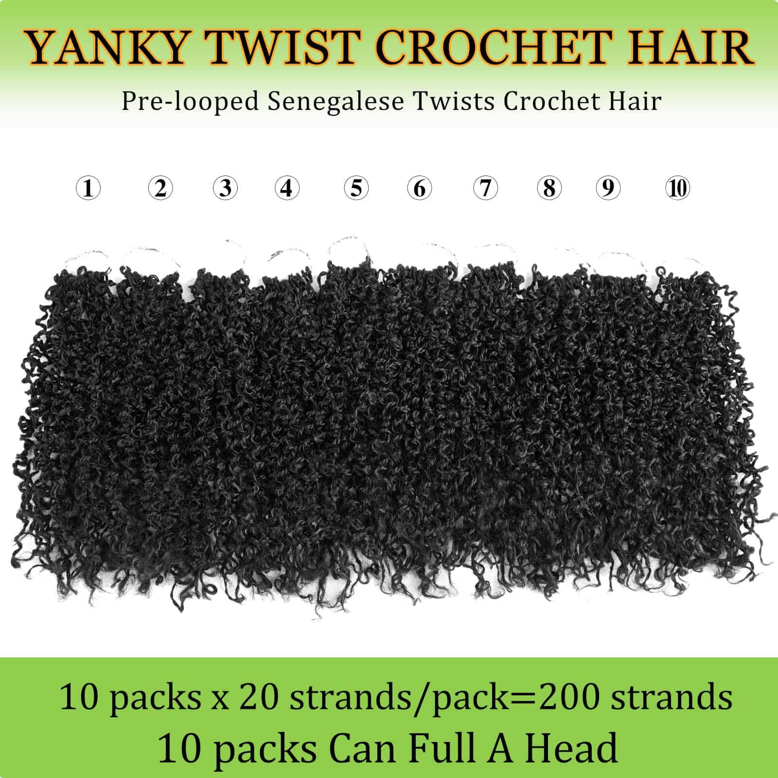 Extensiones de Cabello Yanky Twist Crochet Braids en Color - Imagen 3