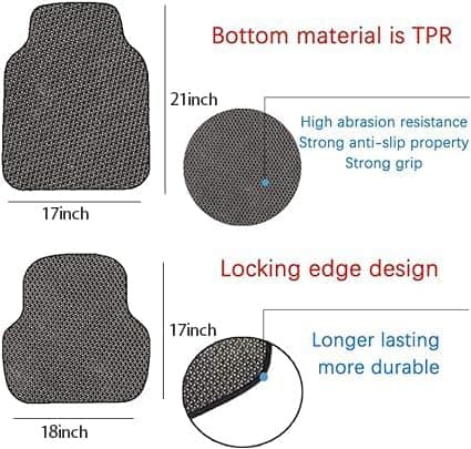 4 Piezas Alfombrillas de Coche, Lindo Niño y Niña Dibujos - Imagen 4