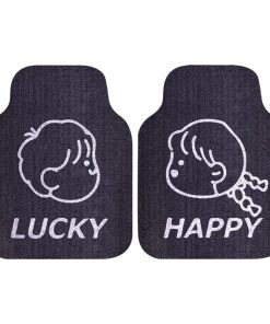 4 Piezas Alfombrillas de Coche, Lindo Niño y Niña Dibujos