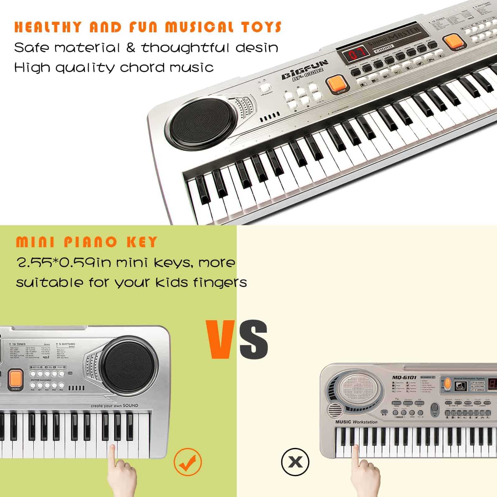 Piano Keyboard Raimy para principiantes, 61 teclas, Piano - Imagen 3