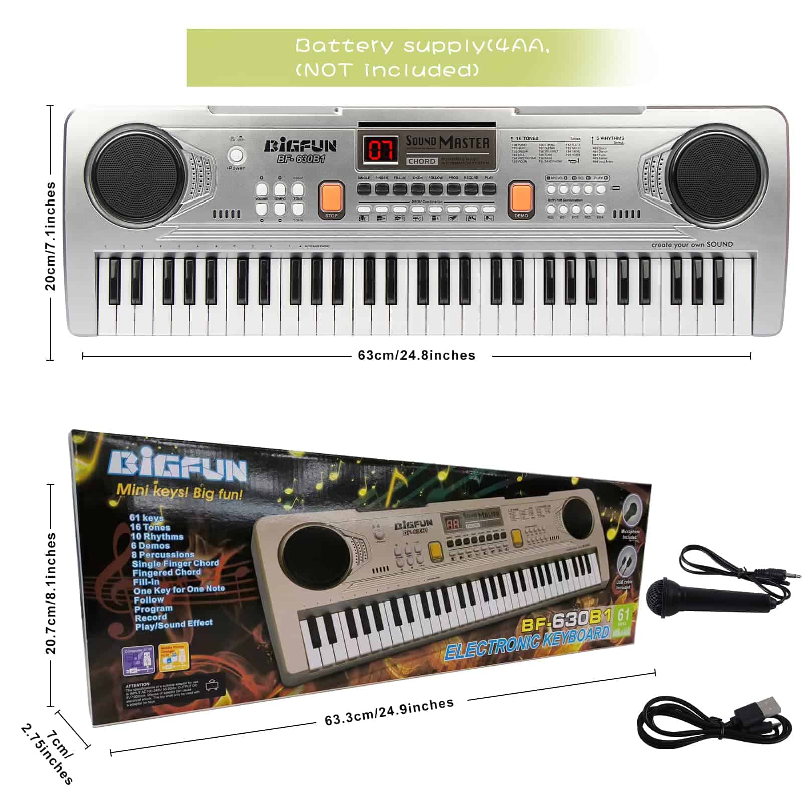 Piano Keyboard Raimy para principiantes, 61 teclas, Piano - Imagen 5