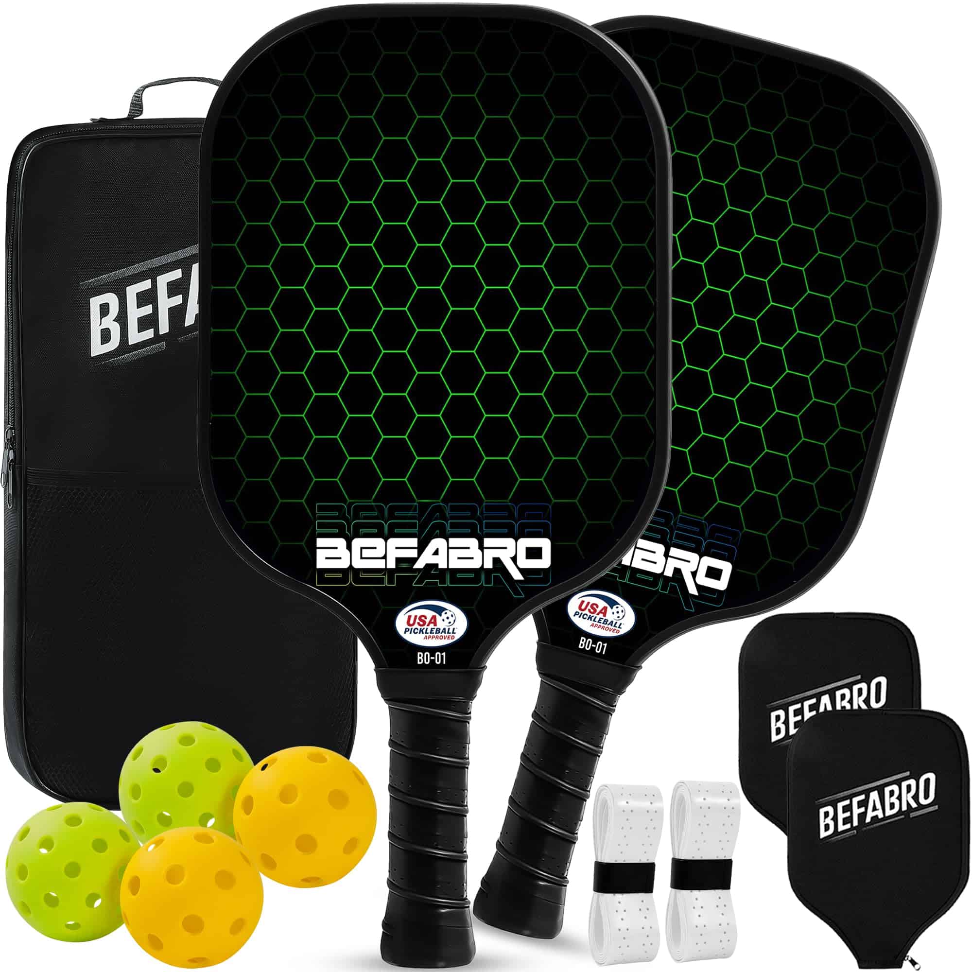 Set de Palas de Pickleball BeFabro de Fibra de Vidrio