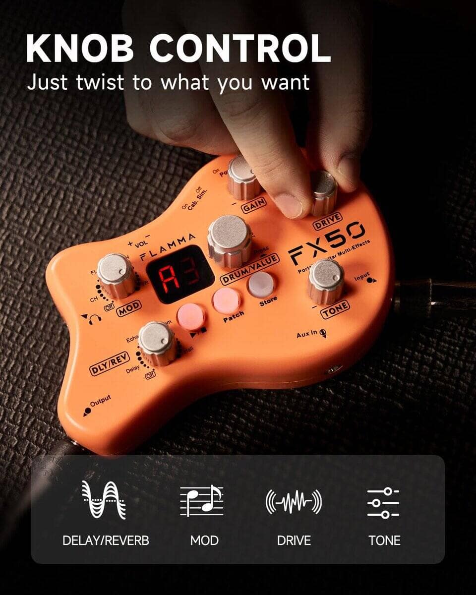Pedal de Efectos de Guitarra FLAMMA FX50 Multiefectos Mini - Imagen 4