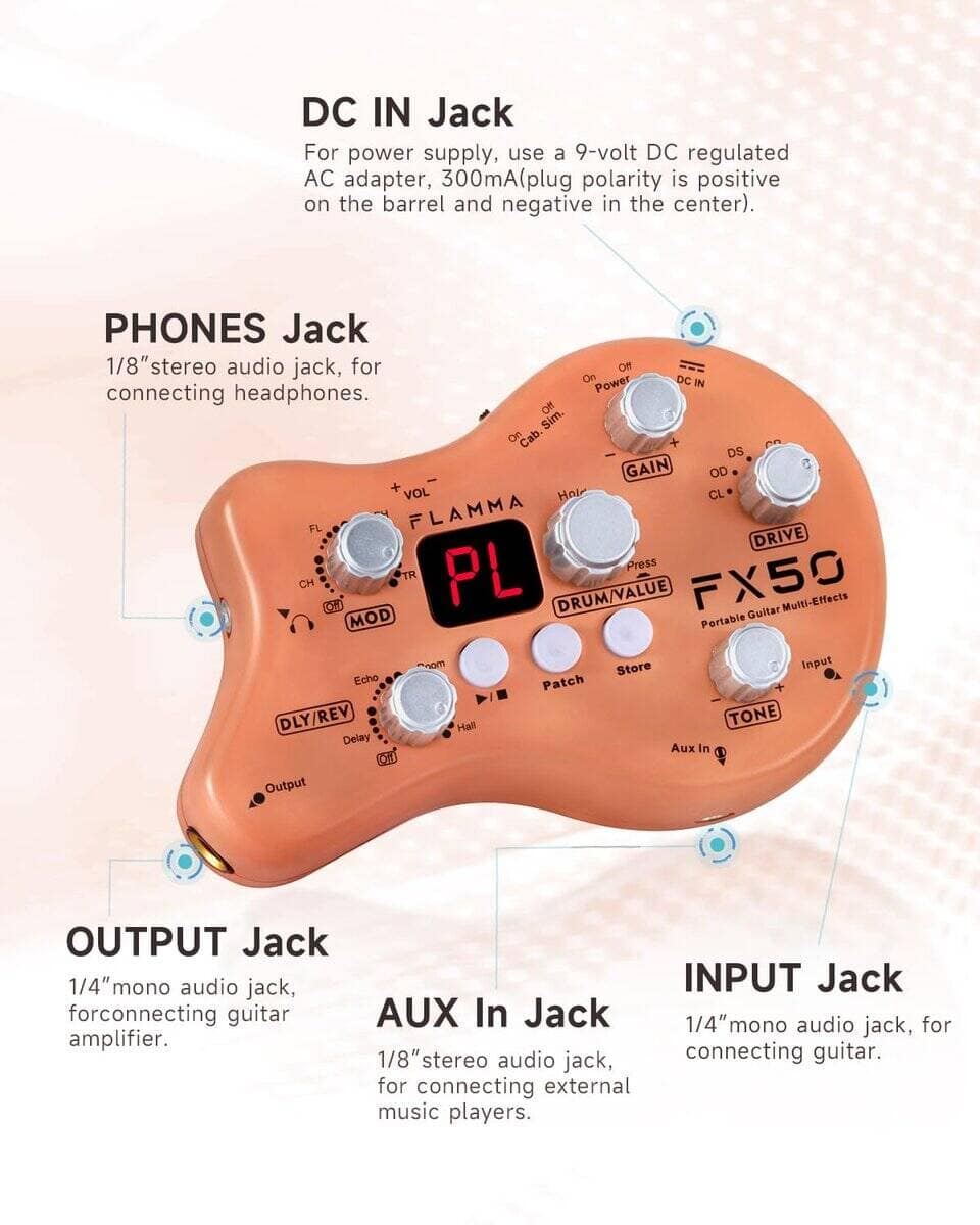 Pedal de Efectos de Guitarra FLAMMA FX50 Multiefectos Mini - Imagen 7