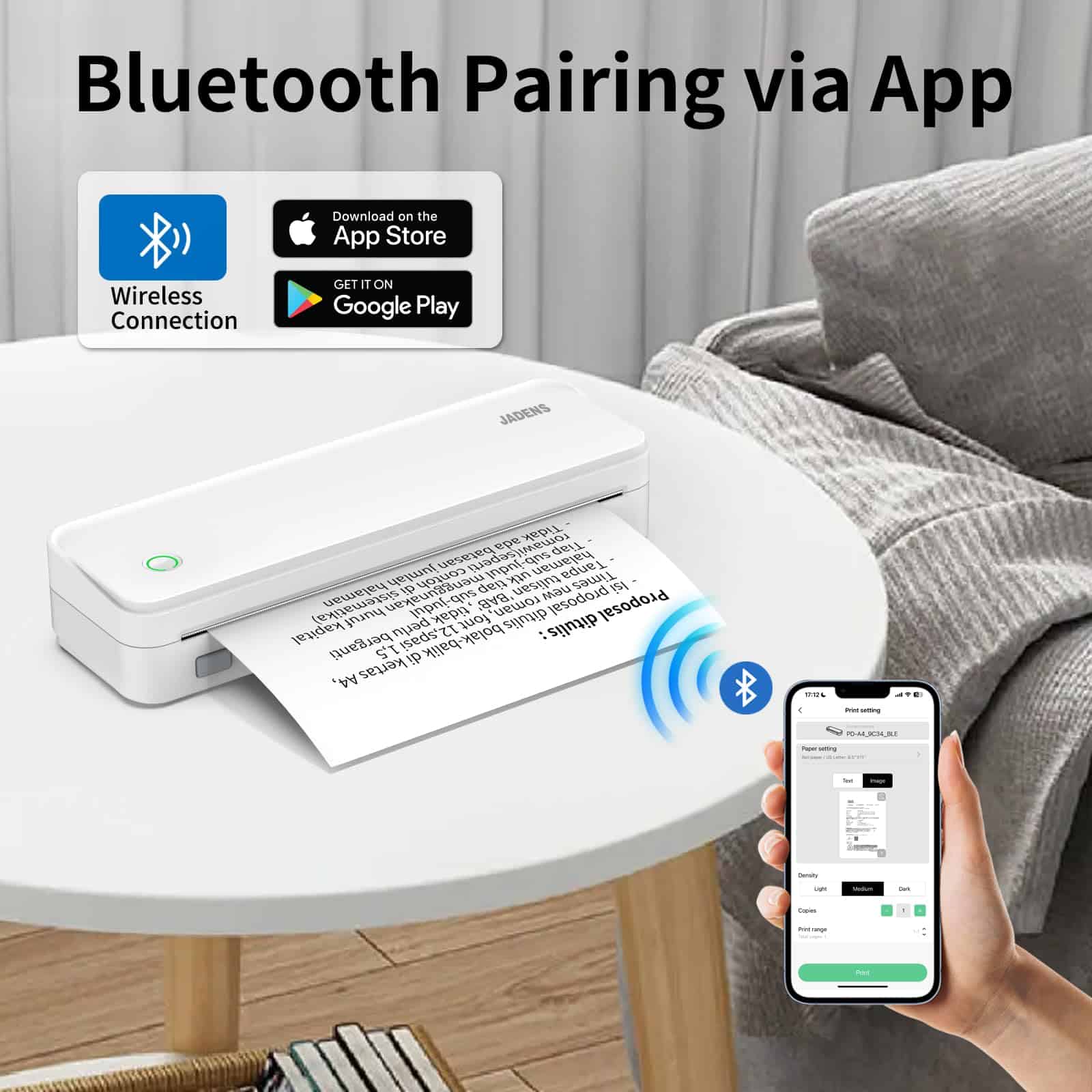 Impresora Térmica JADENS, Soporta Papel Térmico de - Imagen 3