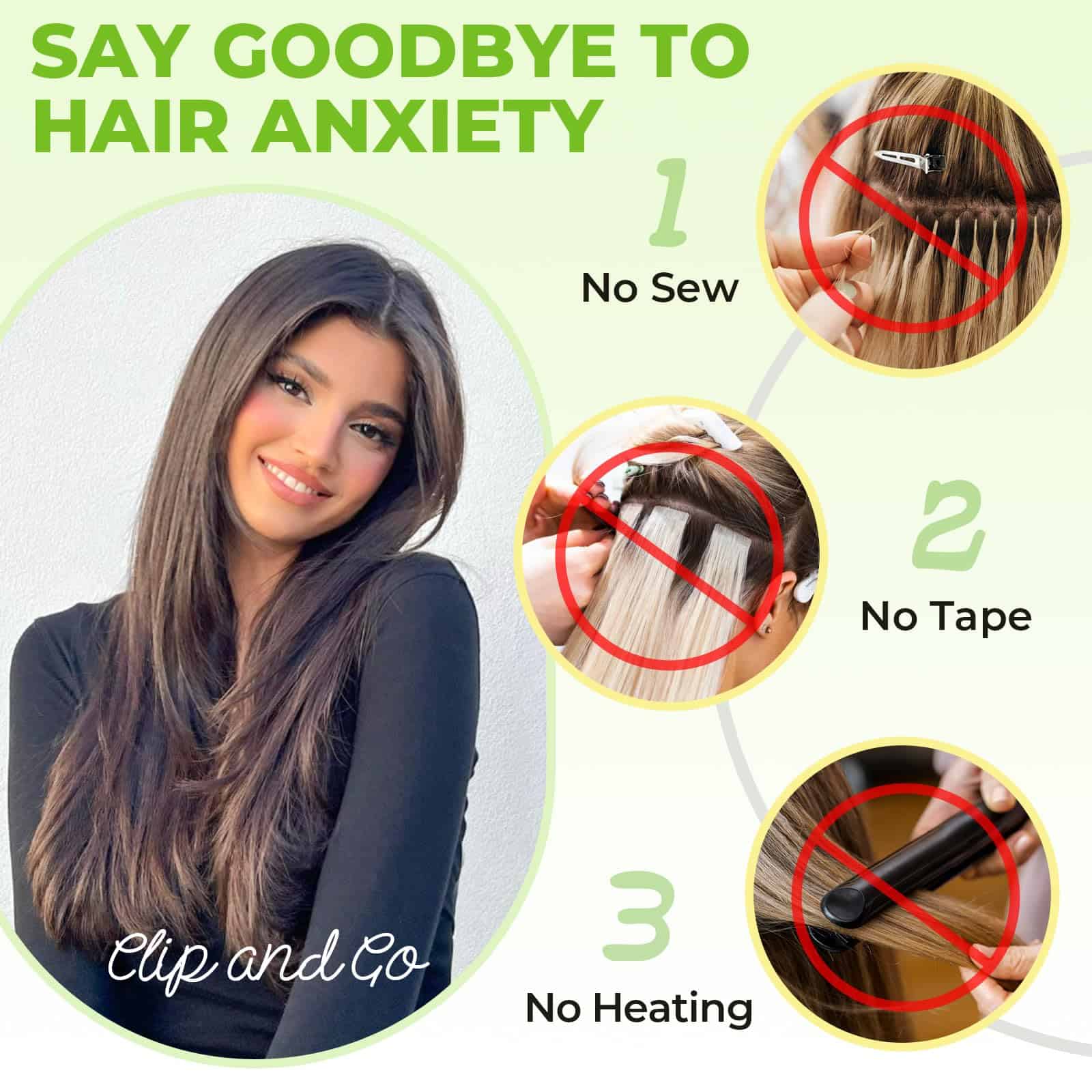 Extensiones de Cabello Clip en Pelo Natural 14 pulgadas 7 - Imagen 8