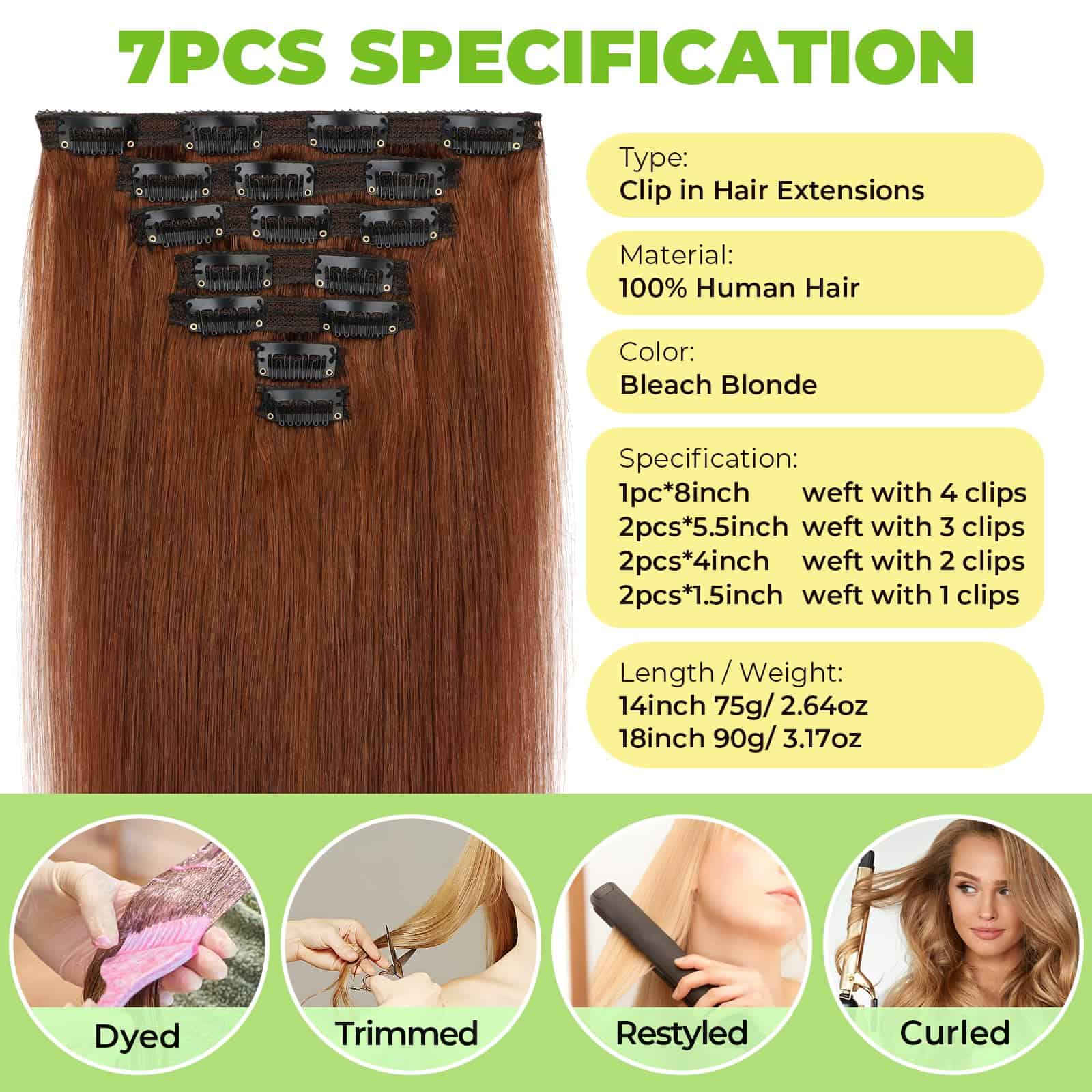 Extensiones de Cabello Clip en Pelo Natural 100% Humano 14 - Imagen 3