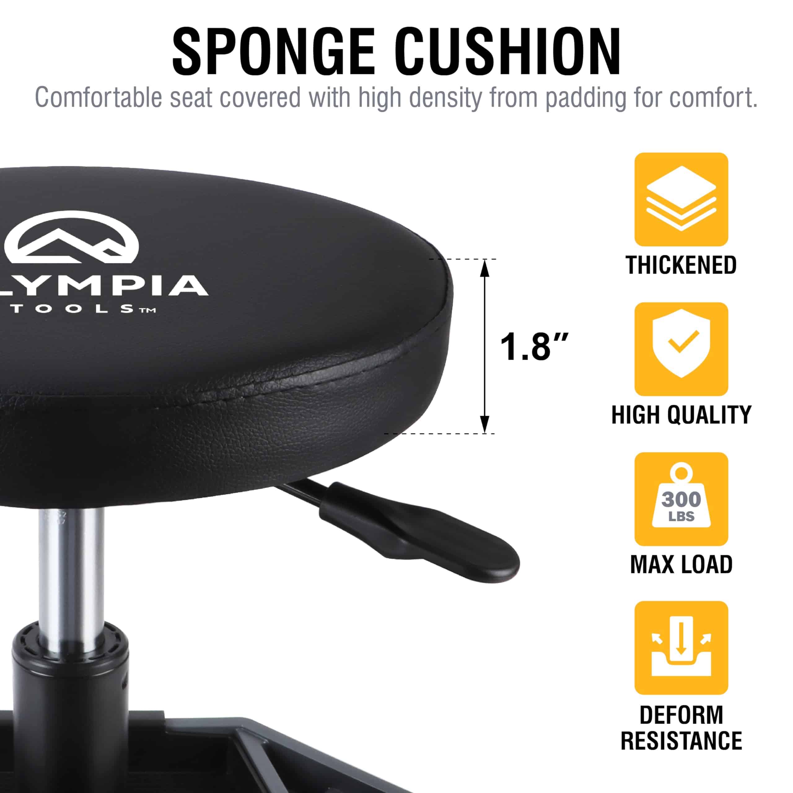 Olympia Tools Taburete Mecánico Ajustable con Bandeja de - Imagen 6