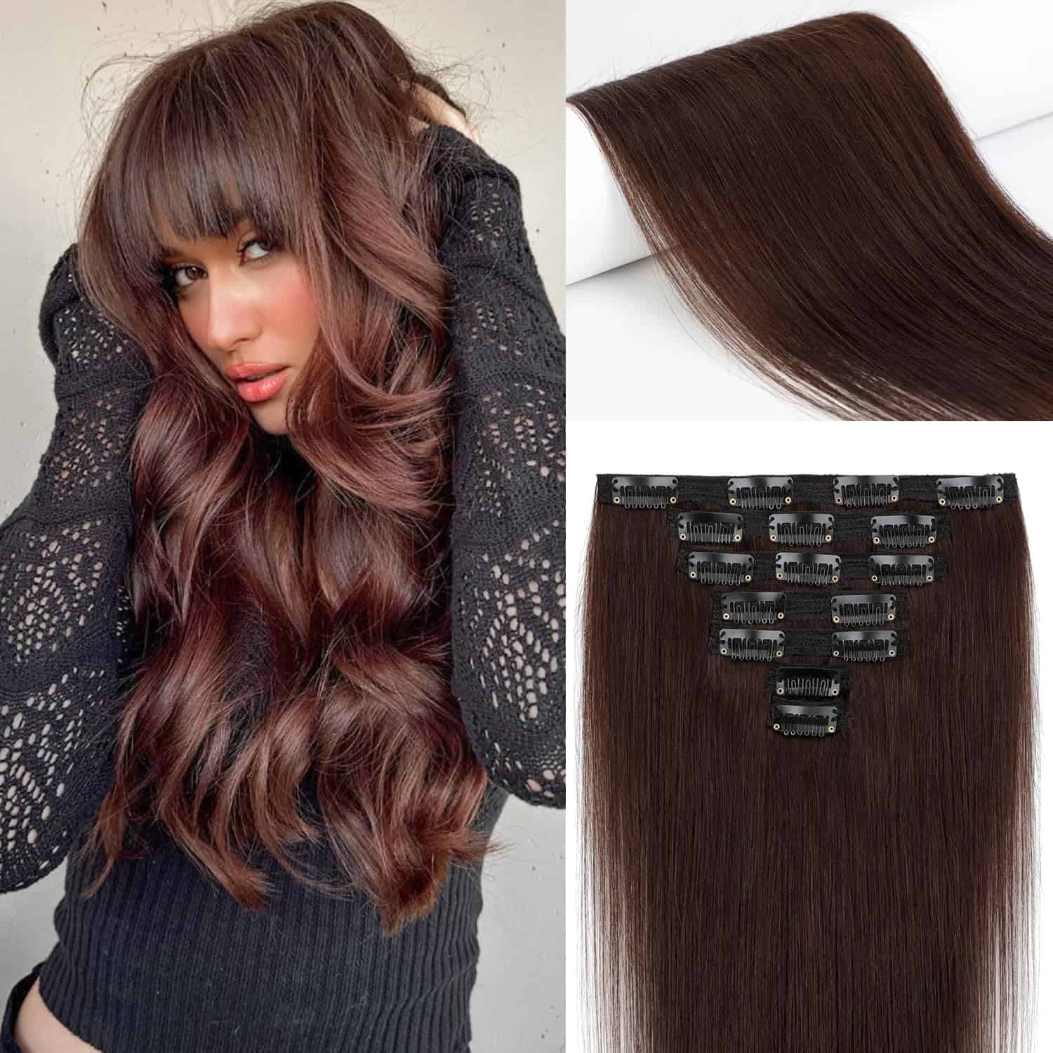 Extensiones de Cabello Clip en Pelo Natural 14 pulgadas 7