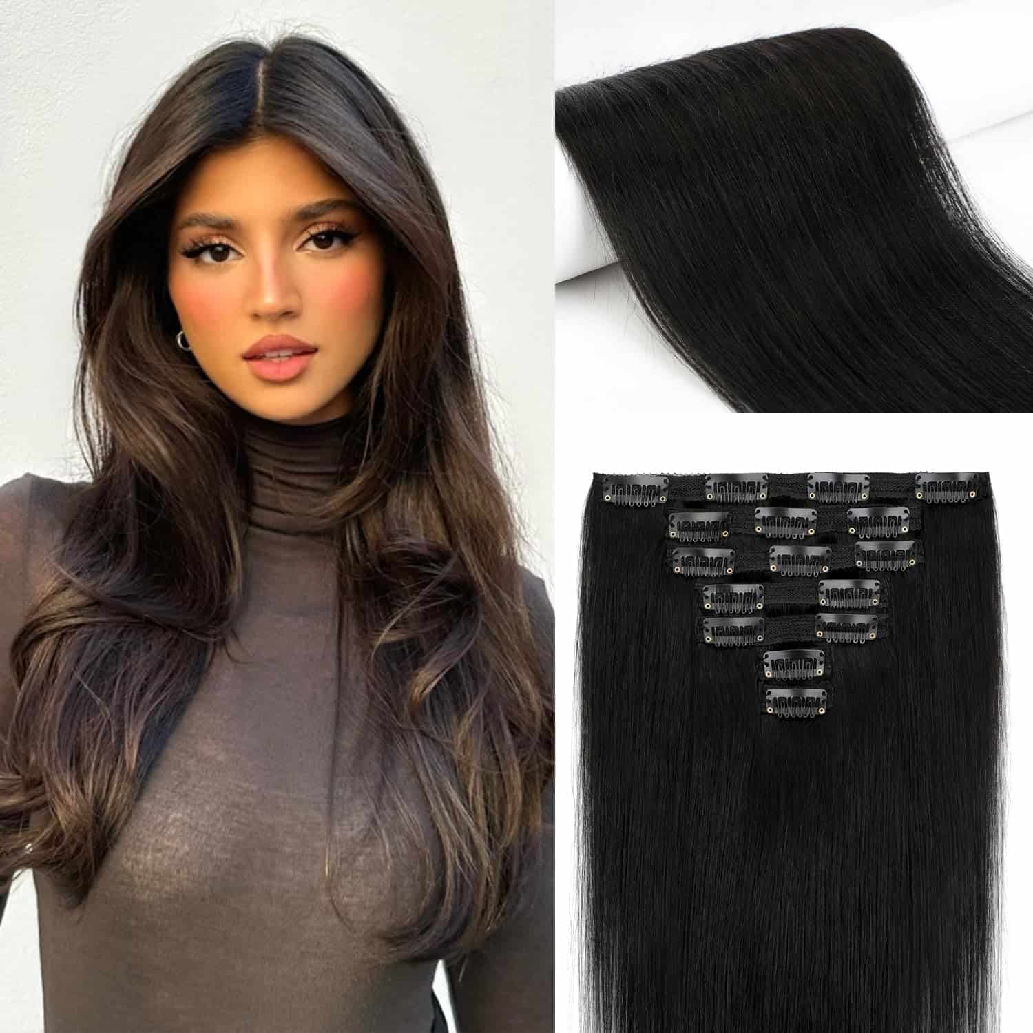 Extensiones de Cabello Clip en Cabello Humano Real 14
