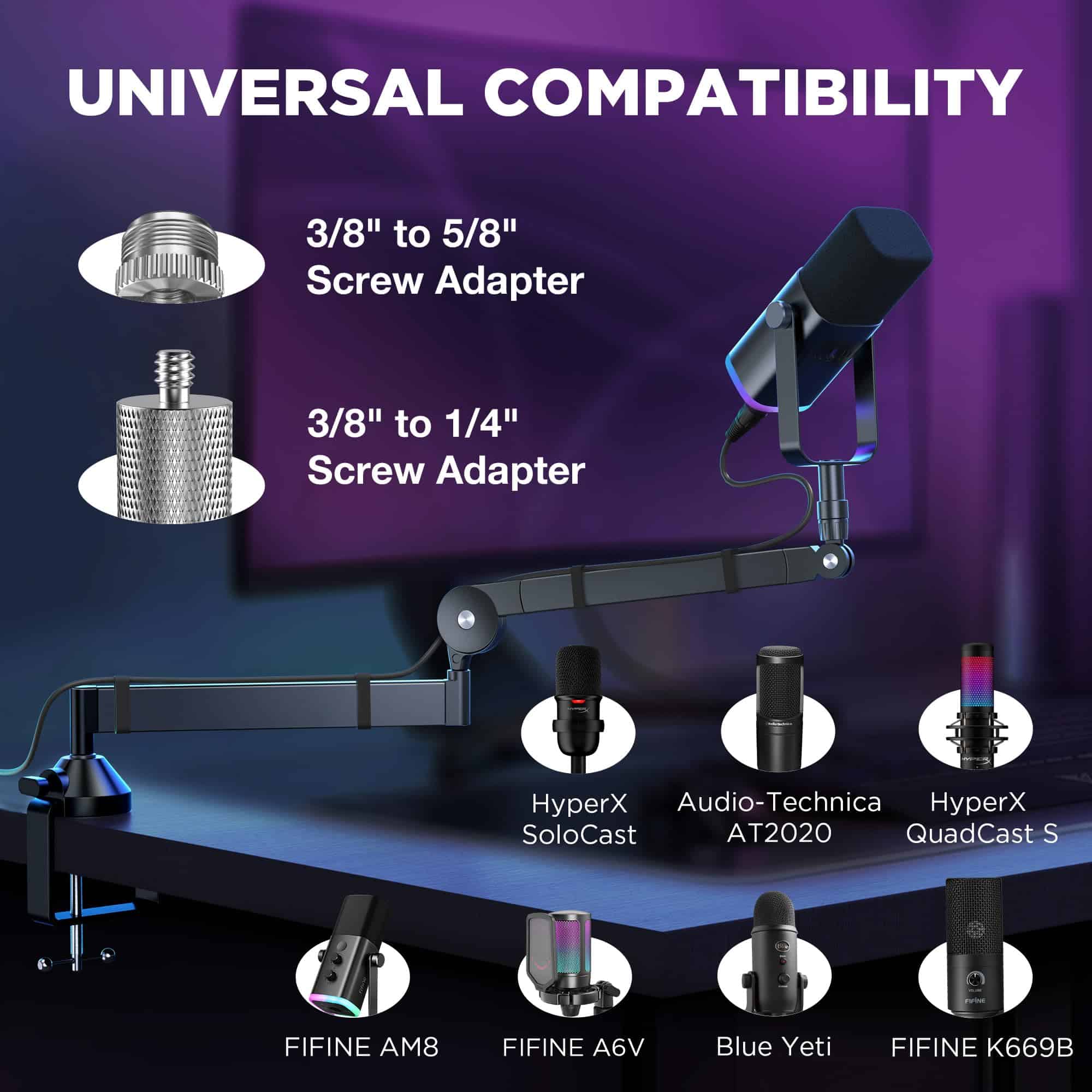 InnoGear Brazo de Micrófono de Perfil Bajo, Brazo Giratorio - Imagen 8