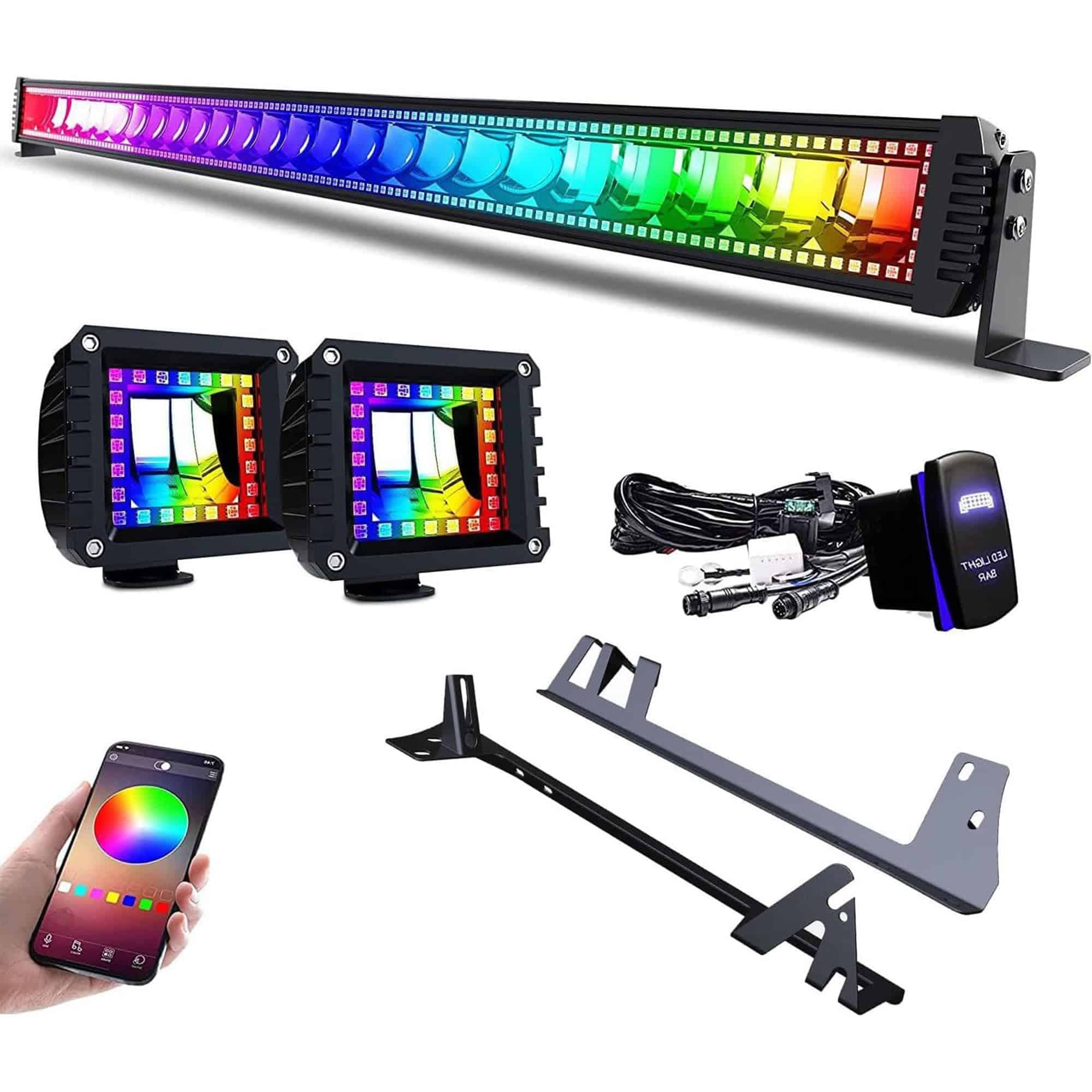 Barra de luces LED RGBW de 52 pulgadas 300W Combo de