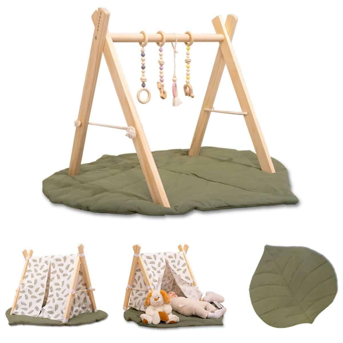 Conjunto de Gimnasio de Juegos de Bebé de Madera Wossen y