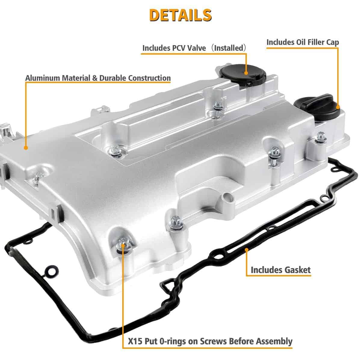 LOREADA Juego de tapas de válvulas de aluminio de - Imagen 4
