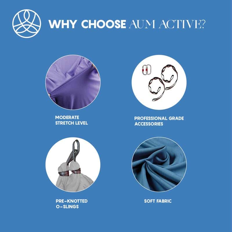 Aum Active Aerial Silk Yoga Hammock & Swing -Sea Breeze-Ombr - Imagen 5