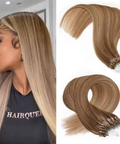 Extensiones de Cabello Microlink Kpvxxve Pelo Humano 18