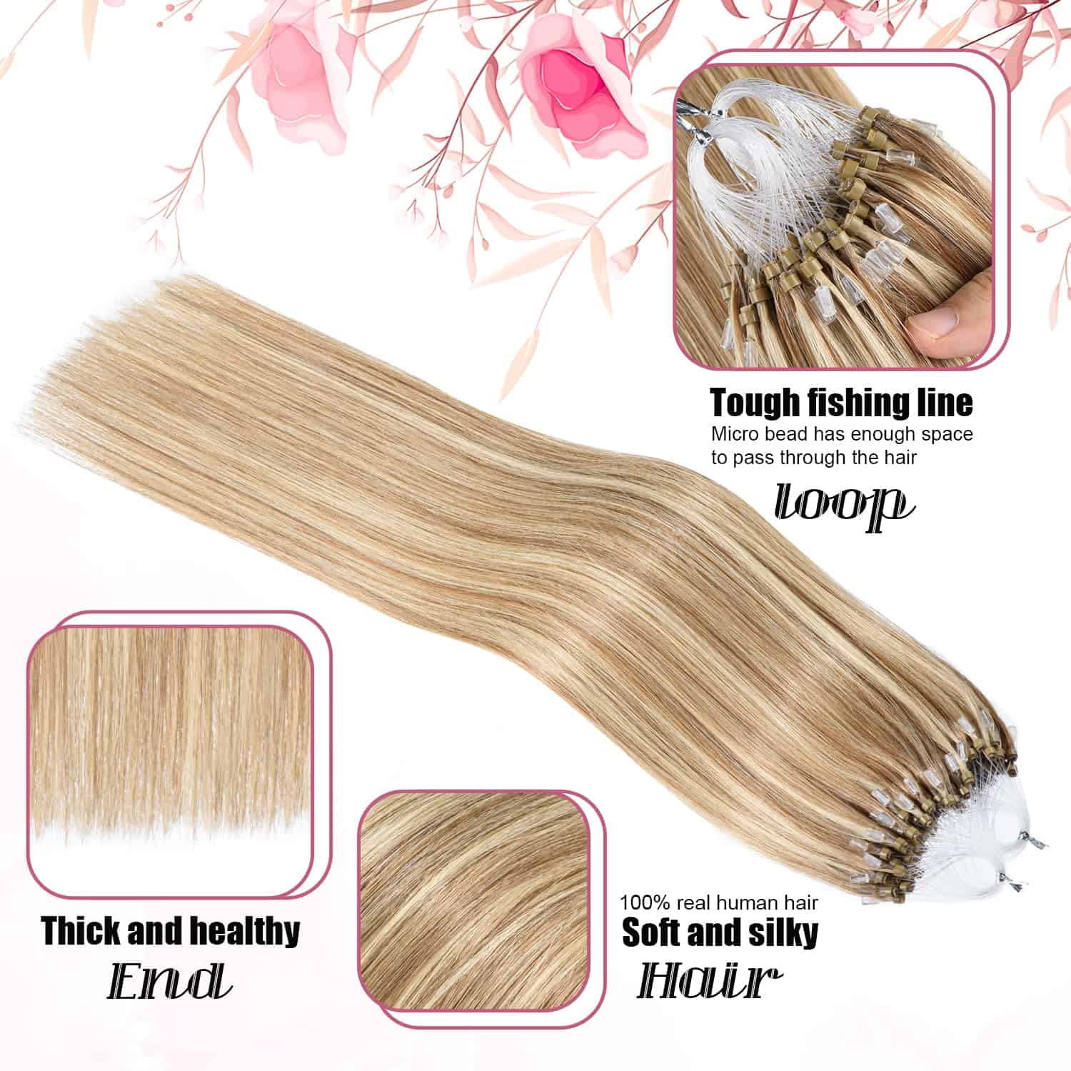 Extensiones de Cabello Humano de Microlink Kpvxxve 20 - Imagen 3