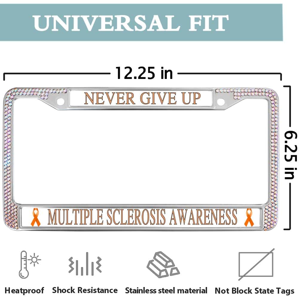 Portaplacas con cinta naranja de fe y brillo femenino de - Imagen 4