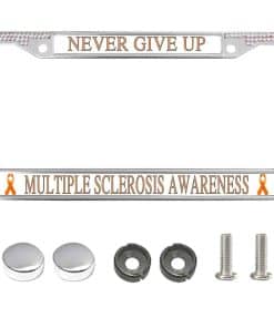 Portaplacas con cinta naranja de fe y brillo femenino de