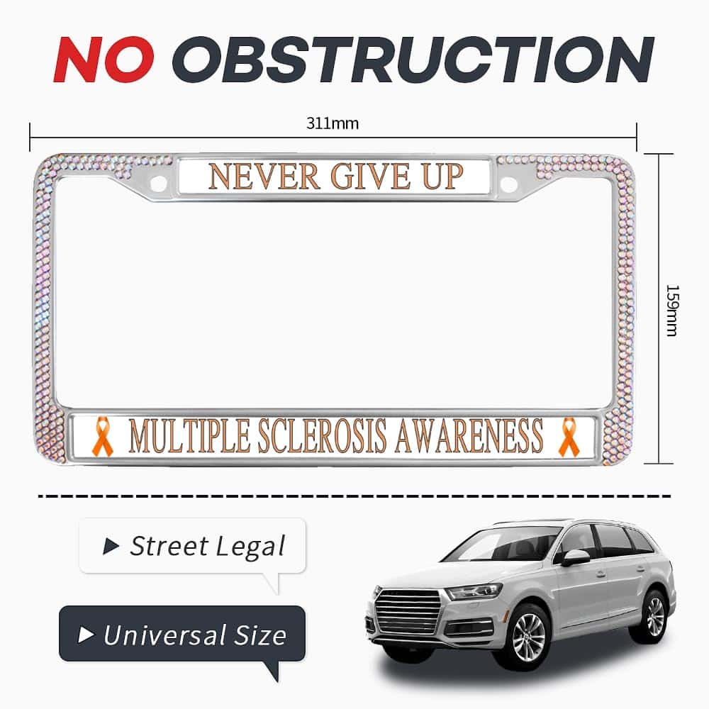 Portaplacas con cinta naranja de fe y brillo femenino de - Imagen 6