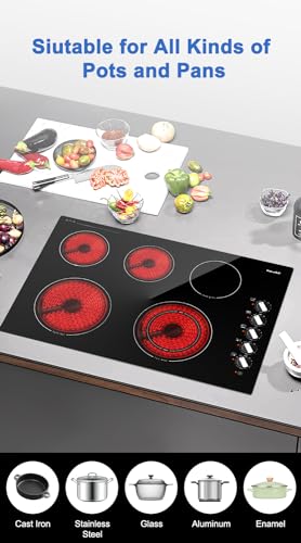 Estufa eléctrica 7300W de 30 pulgadas, empotrada, 5 - Imagen 7